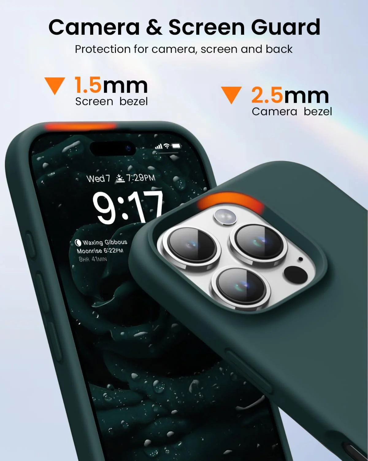 DL3 Mobilak Liquid Silicone Protective Case with Soft Microfiber Lining for iPhone 16 Pro Max - Olive Green