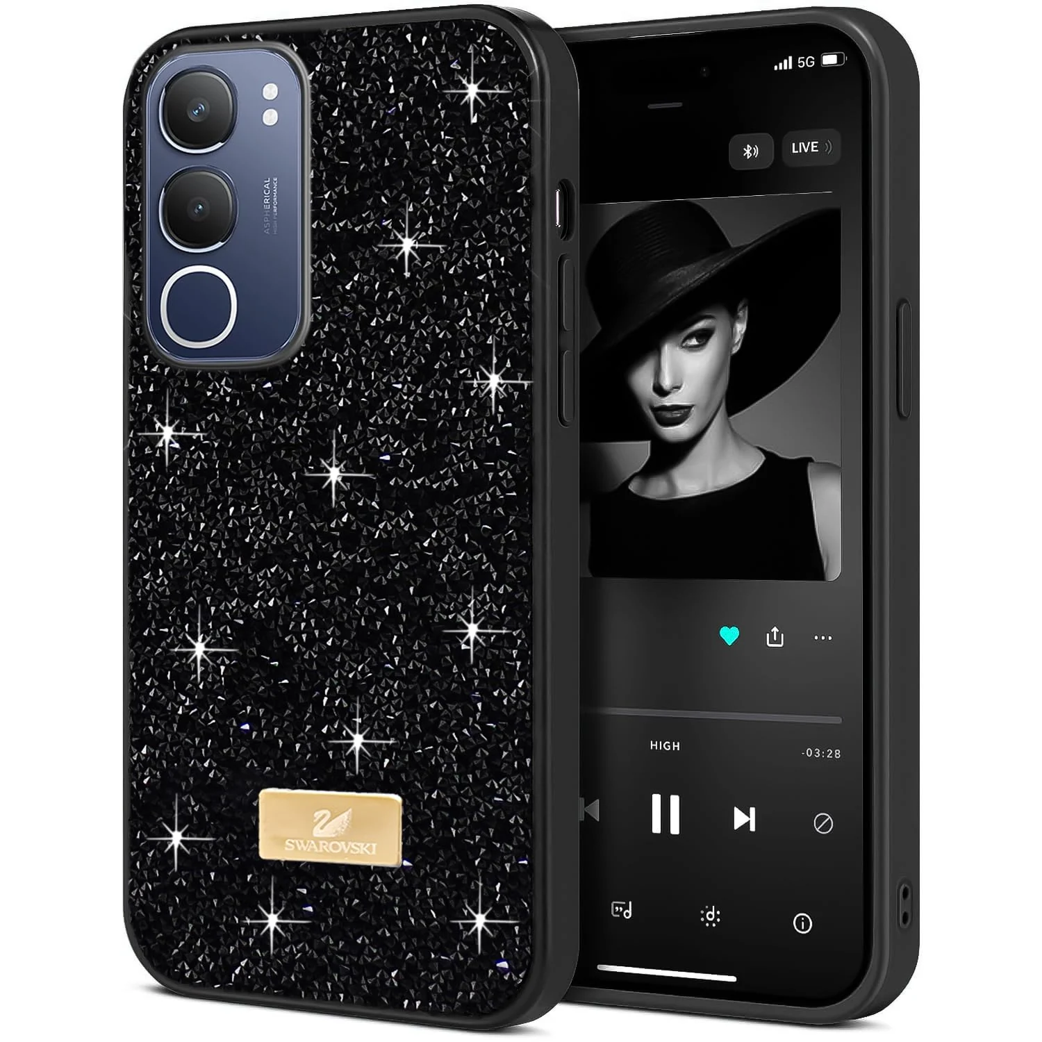 5.5 — DL3 Mobilak Glitter Rhinestone Protective Case for vivo Y29 5G / vivo Y19s 4G with Shockproof Design