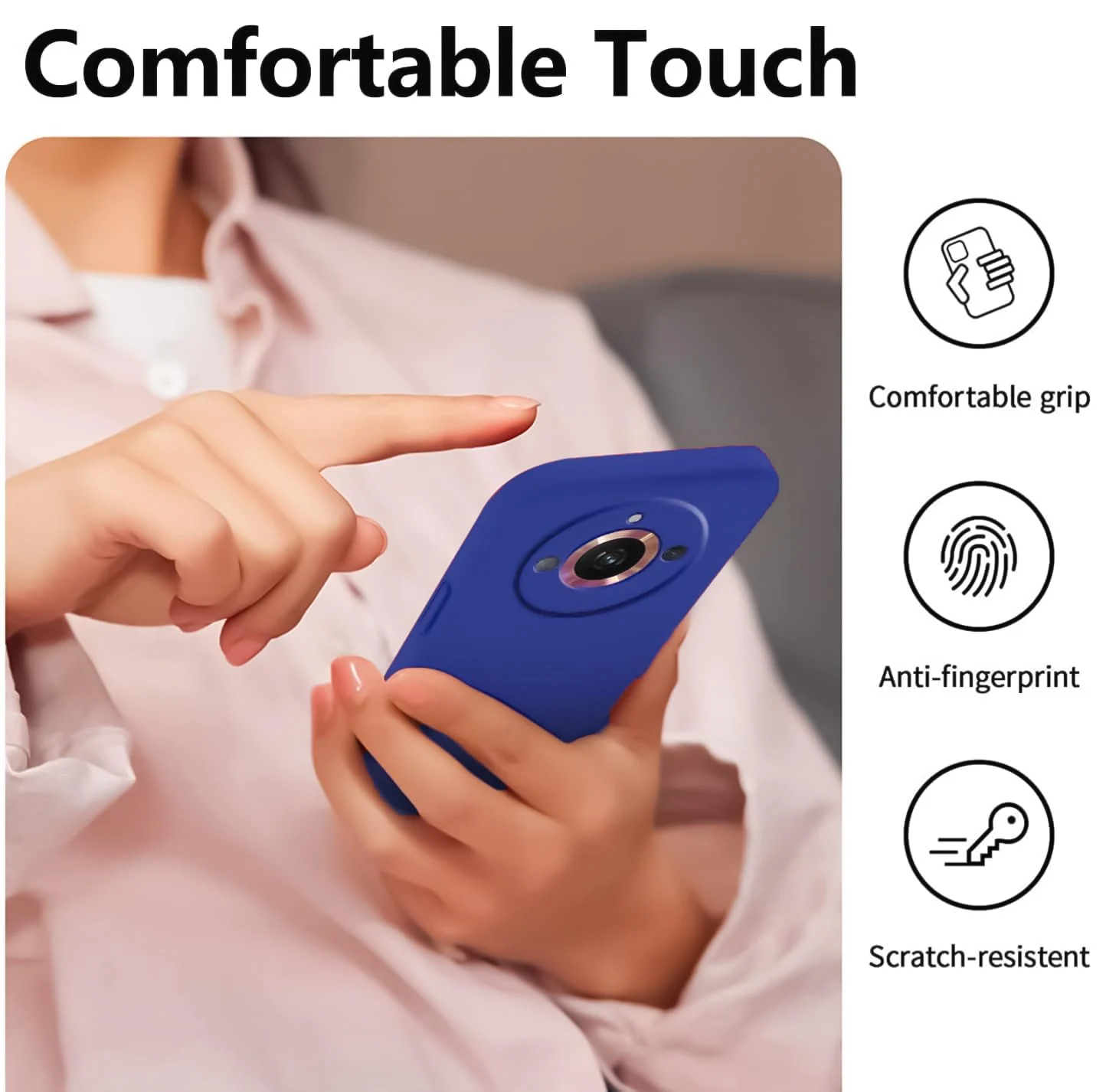 DL3 Mobilak Liquid Silicone Protective Case with Soft Microfiber Lining with Full Camera Protection for realme 11 Pro & realme 11 Pro+ Plus 5G - Pepsi
