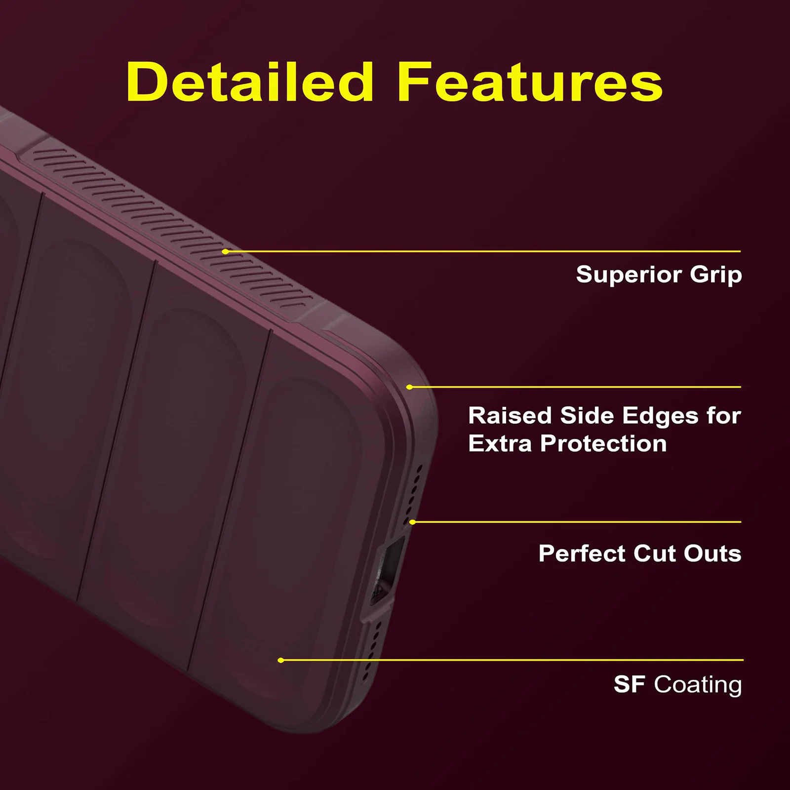DL3 Mobilak Soft Silicone Protective Case for Honor 200 5G with Camera Protection and Shockproof Design - Wine Red