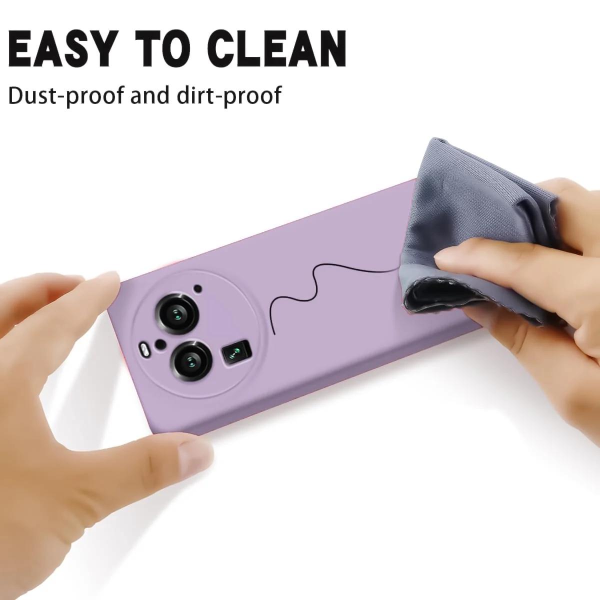 DL3 Mobilak Liquid Silicone Protective Case with Soft Microfiber Lining with Full Camera Protection for OPPO Find X6 Pro - Lavender