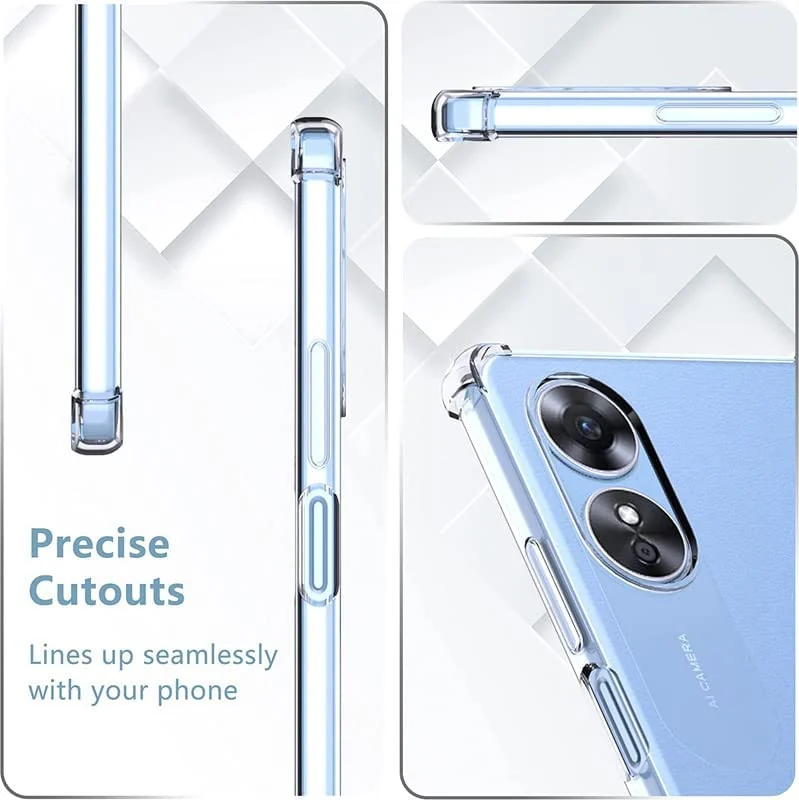DL3 Mobilak Clear TPU Case for OPPO A78 4G, Camera protection, Shock-absorbing protection, Non-slip grip - Clear