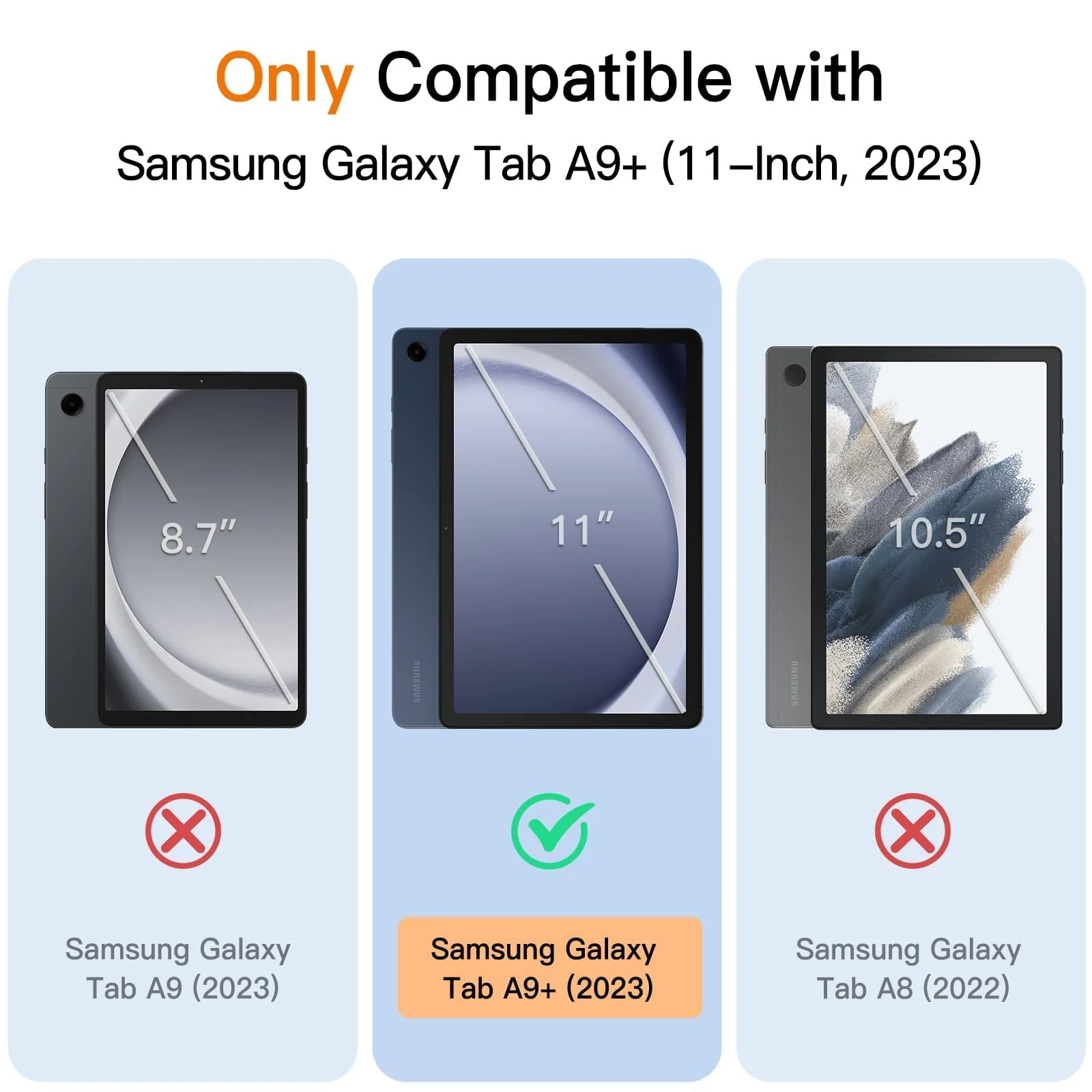 DL3 Mobilak Samsung Galaxy Tab A9+/ A9 Plus Case 11 inch 2023 (SM-X210/X216/X218) with Pen Holder, Soft TPU Back Trifold Stand Protective Smart Cover Flip, Auto Wake&Sleep - A-lavender