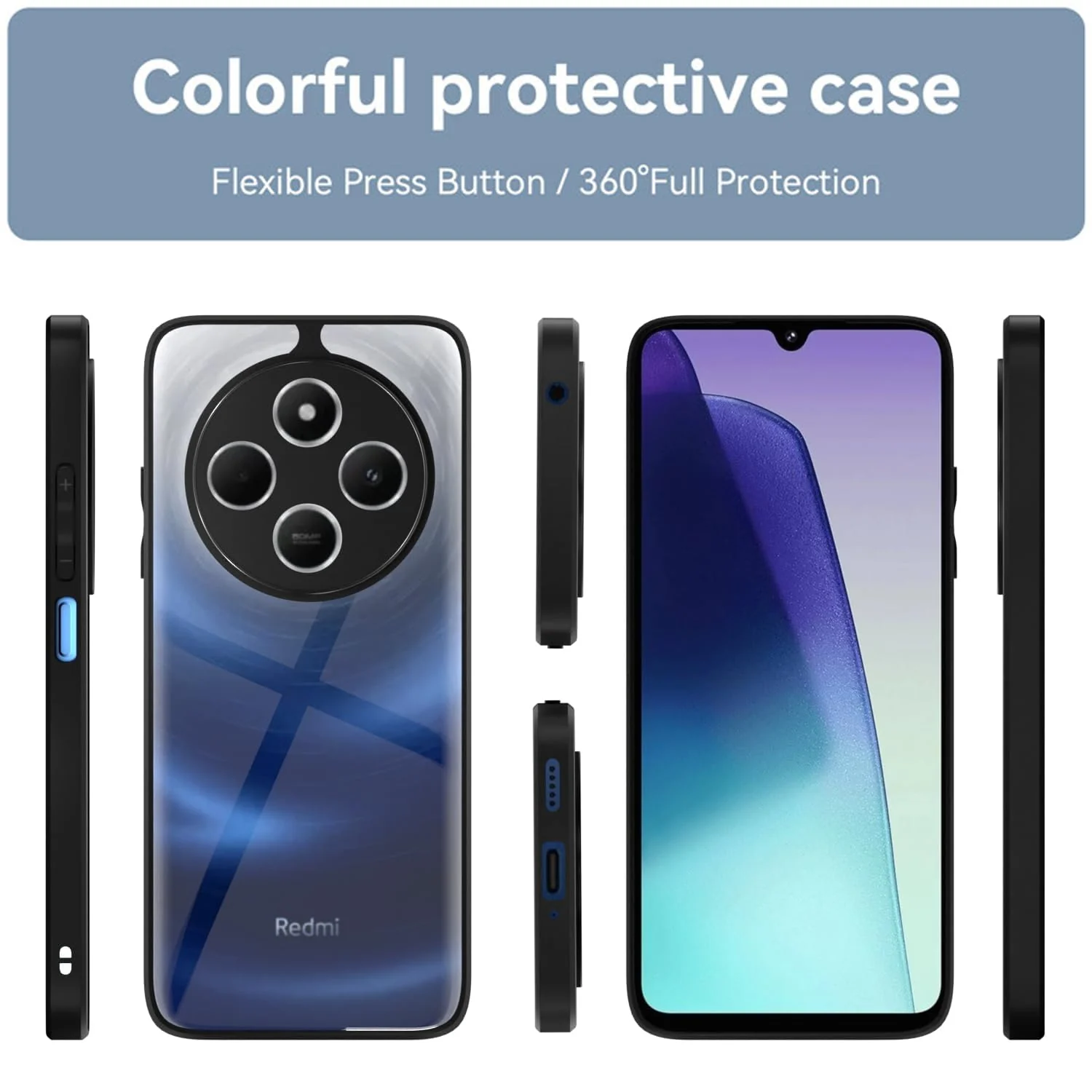 DL3 Mobilak Clear TPU Case for Xiaomi Redmi 14C 4G / Poco C75, Camera protection, Shock-absorbing protection, Scratch-resistant surface - Black