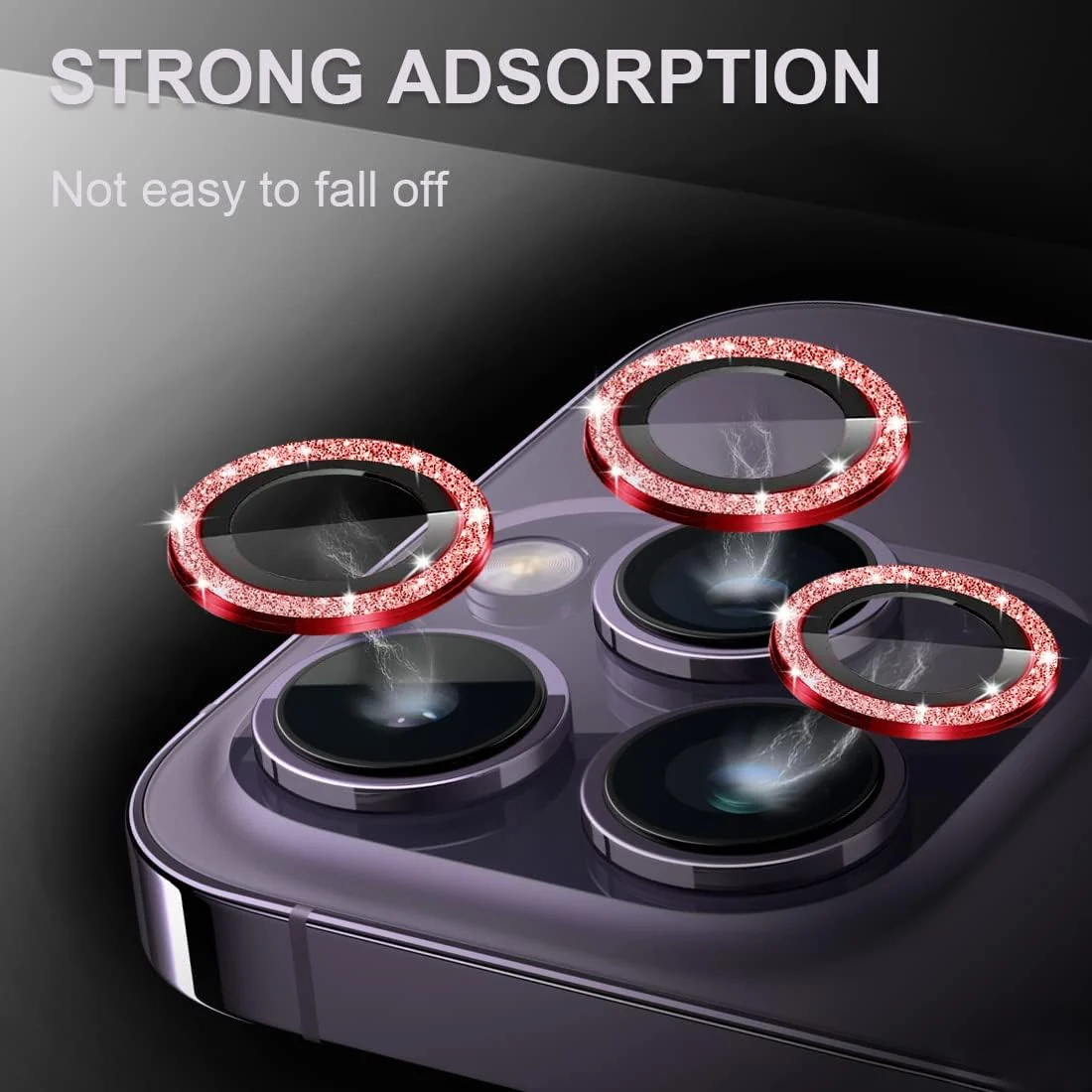 DL3 Mobilak Camera Lens Protector For iPhone 15 Pro/iPhone 15 Pro Max, [Keep Original Shooting] Tempered Glass Screen Protector Metal Individual Camera Cover, Case Friendly - Glittle Red