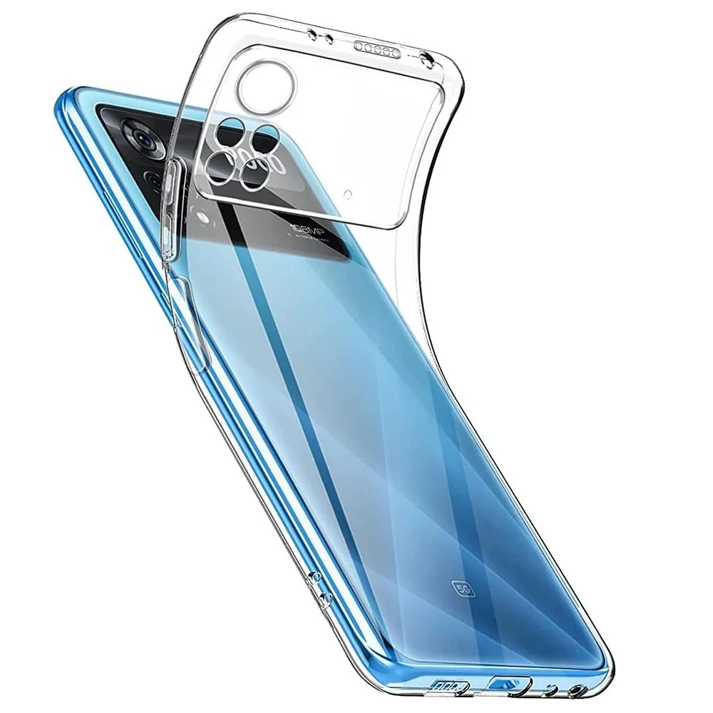 DL3 Mobilak Case Compatible with Xiaomi Poco X4 Pro 5G Case Crystal Soft TPU Gel Case Flexible Silicone Anti-Scratch Camera Protection TPU Cover - Clear