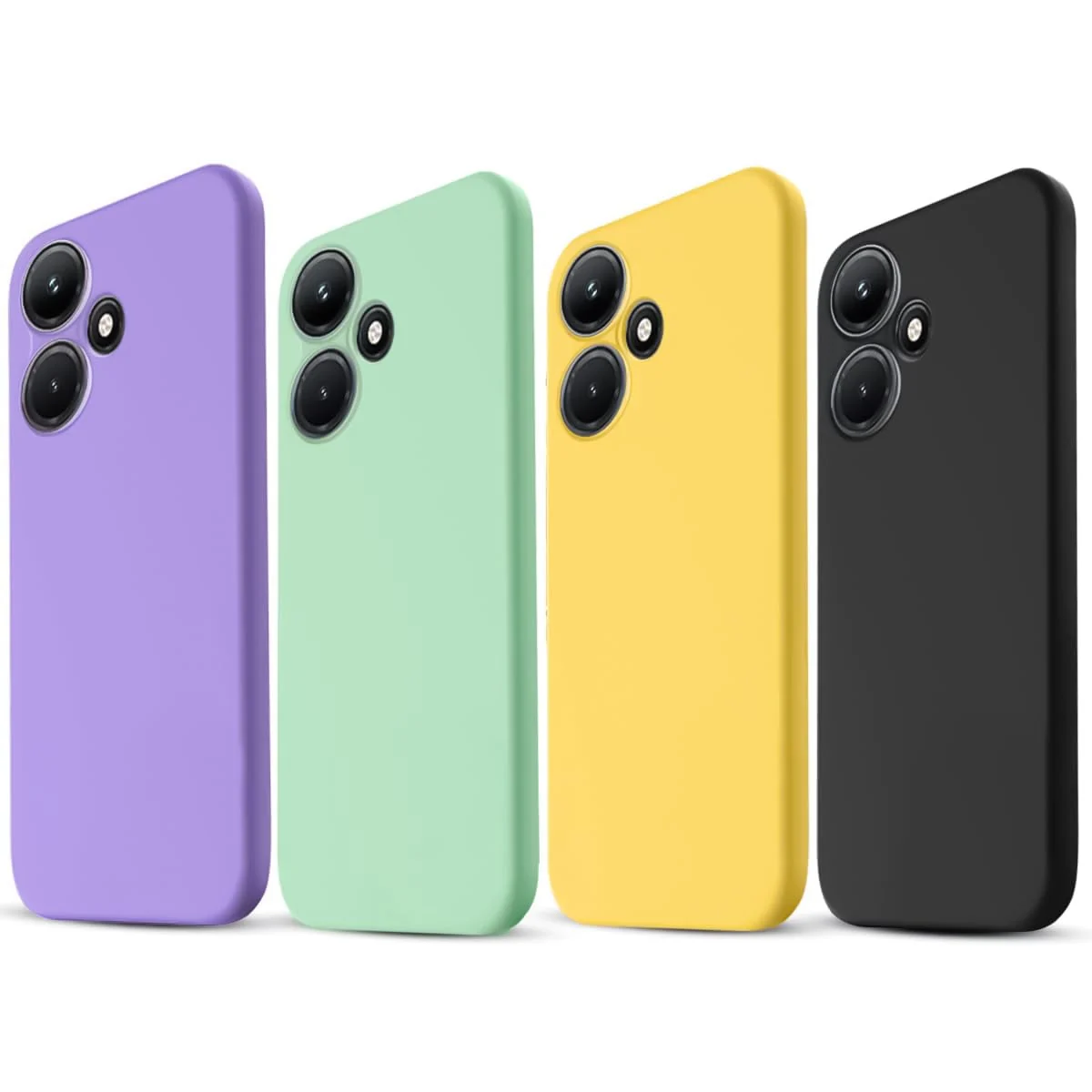 DL3 Mobilak Liquid Silicone Protective Case with Soft Microfiber Lining with Full Camera Protection for Infinix Hot 30i - Light Purple