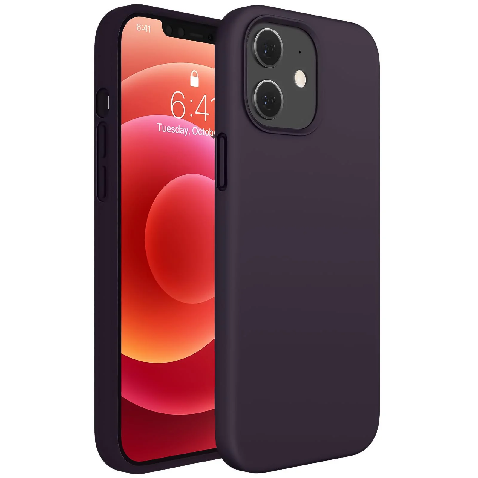 DL3 Mobilak Liquid Silicone Protective Case for iPhone 11 Pro (5.8 Inch) with Camera Protection and Microfiber Lining - Deep Purple