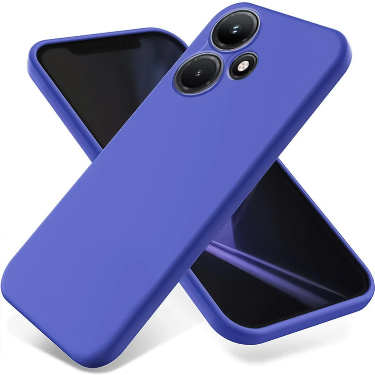 DL3 Mobilak Liquid Silicone Protective Case with Soft Microfiber Lining with Full Camera Protection for Infinix Hot 30i - Light Blue
