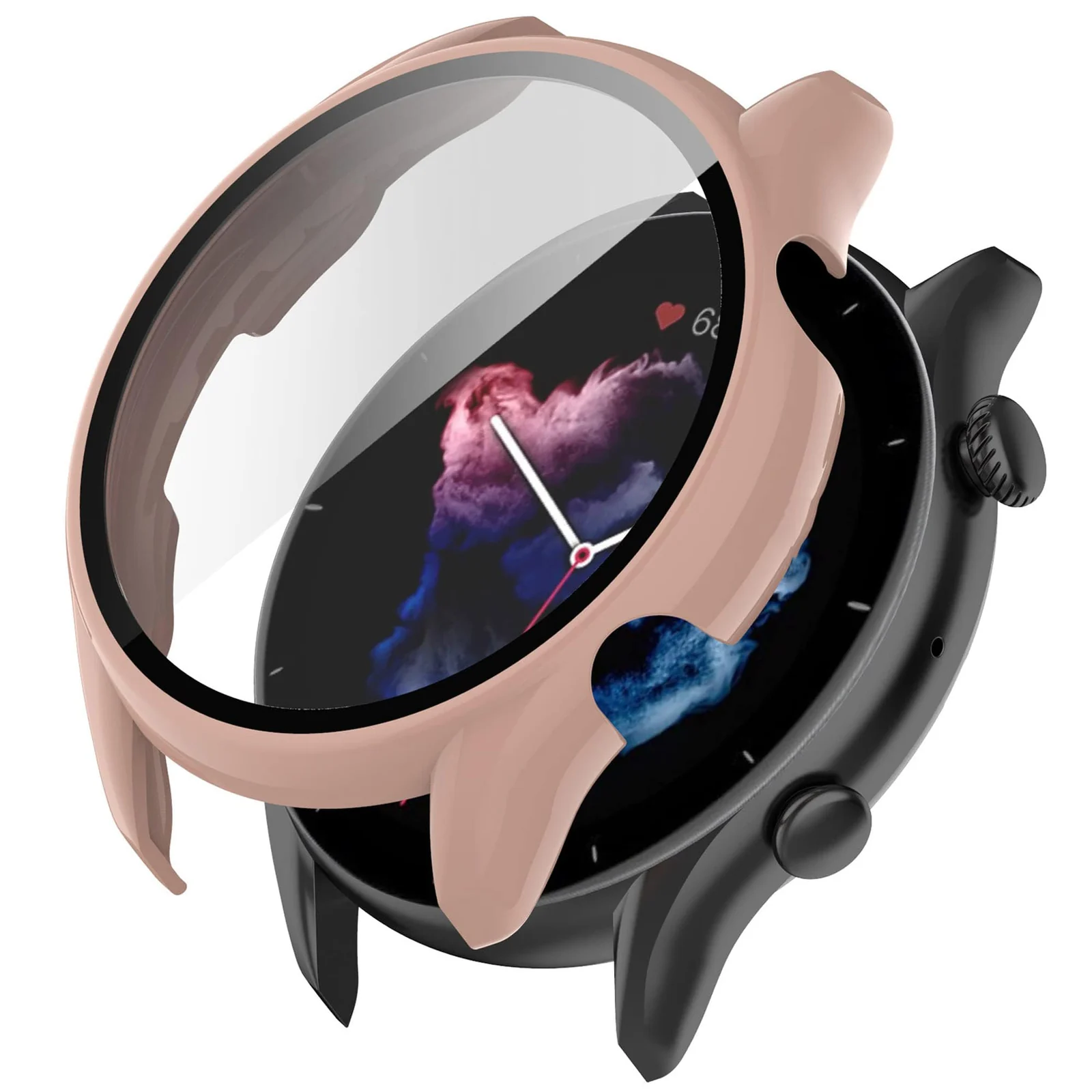 DL3 Mobilak Protective Case Compatible with Amazfit GTR 2 / GTR 2e 9H Hardness PC Case Bumper Full Slim Protective Cover with Tempered Glass For Amazfit GTR2 / GTR 2e