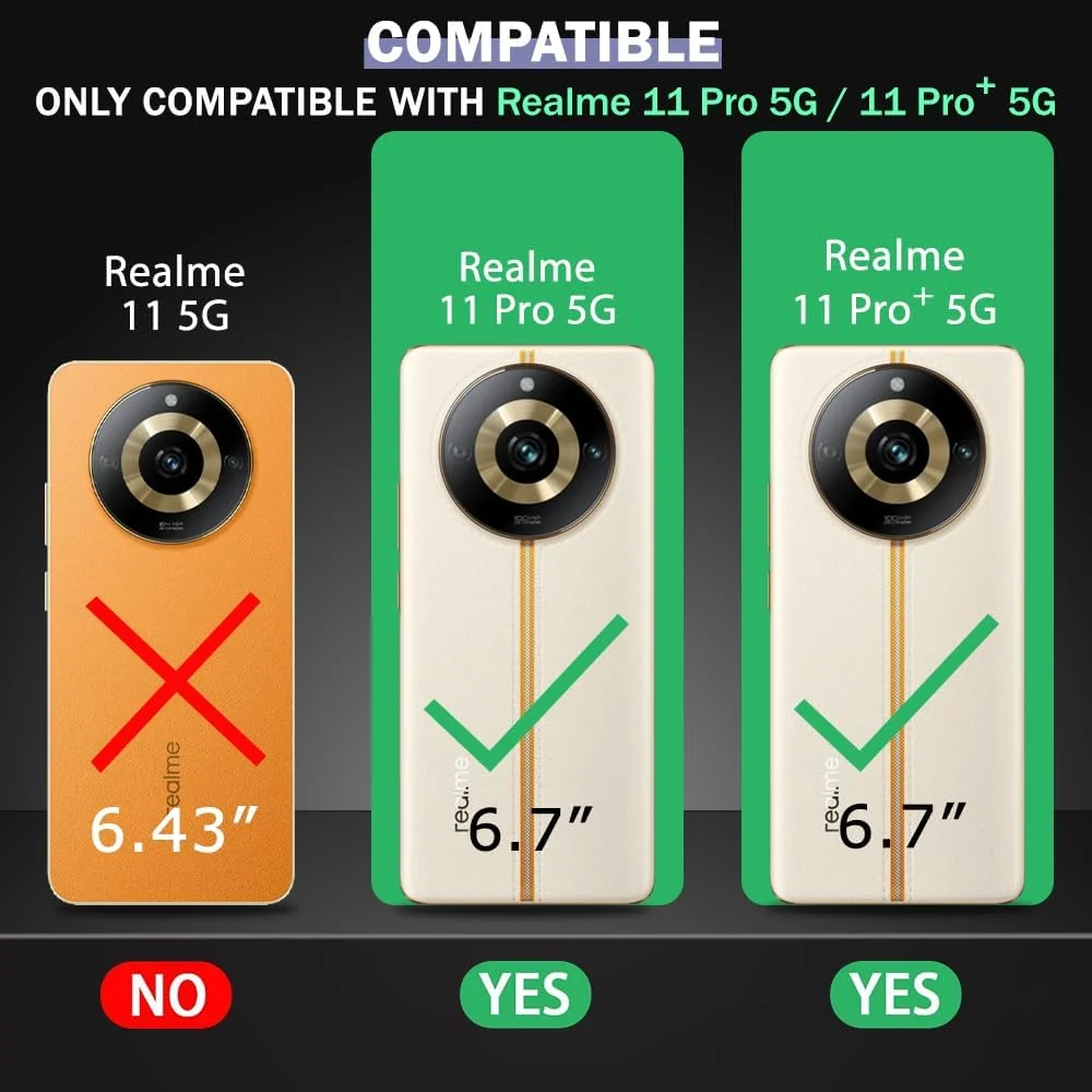 DL3 Mobilak Compatible with realme 11 Pro & realme 11 Pro+ Plus 5G Case, Military-Grade Shockproof Anti-Yellowing, Slim Protective Phone Case Full Bumper Cover - Black