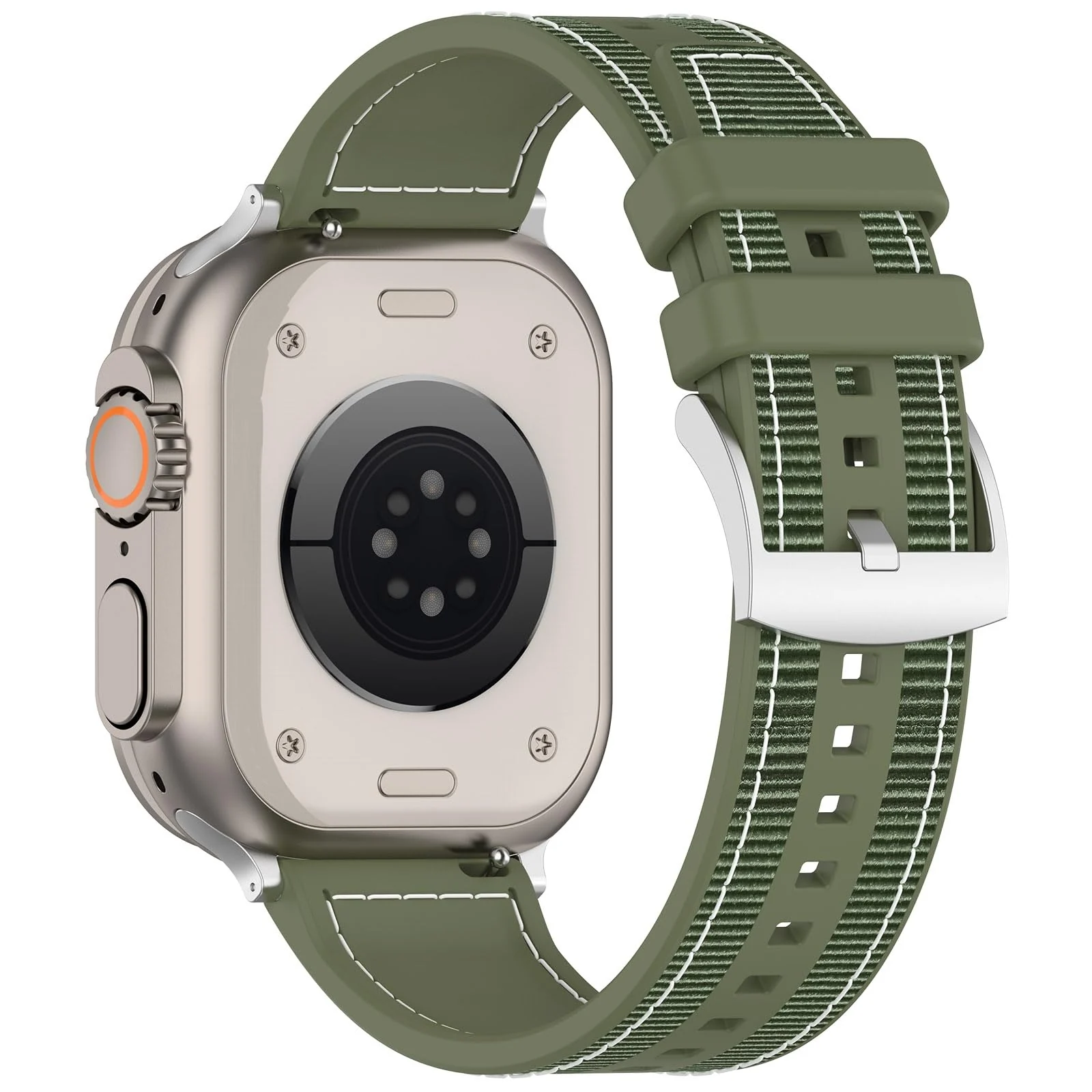 DL3 Mobilak Sport Silicone Nylon Band Designed for Apple Watch Band 49mm 46mm 45mm 44mm 42mm for Men Women, Waterproof Soft Replacement Strap for iWatch Ultra2 Ultra SE SE2 Series 10 9 8 7 6 5 4 3 2 1