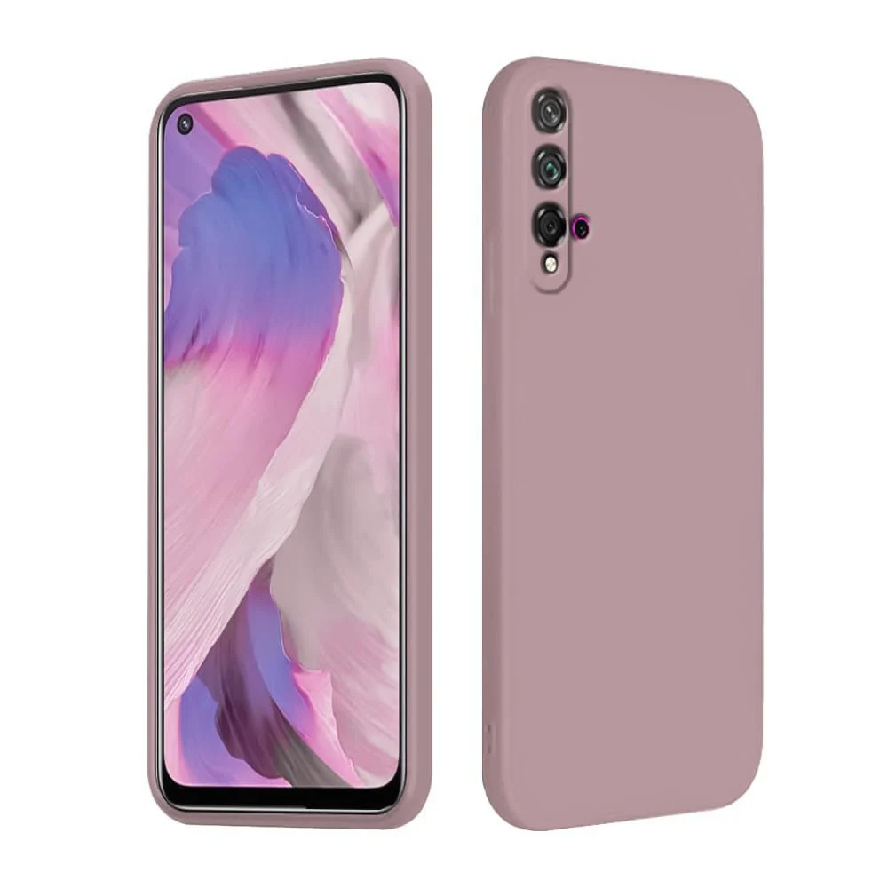 DL3 Mobilak Liquid Silicone Case for Huawei nova 5T, Shock-absorbing protection, Scratch-resistant surface, Soft microfiber lining - Cashmere