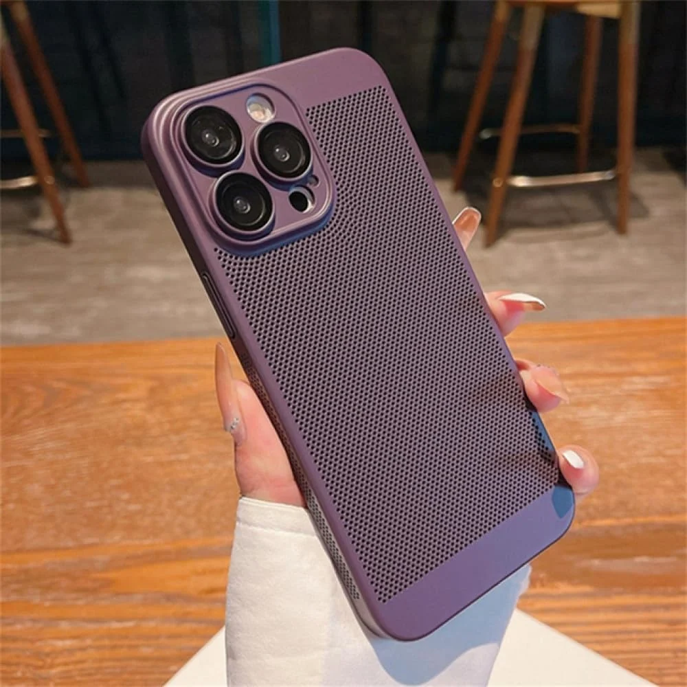 DL3 Mobilak Heat-Dissipation Hard PC Case with Built-In Camera Lens Protector for iPhone X / iPhone XS - Purple
