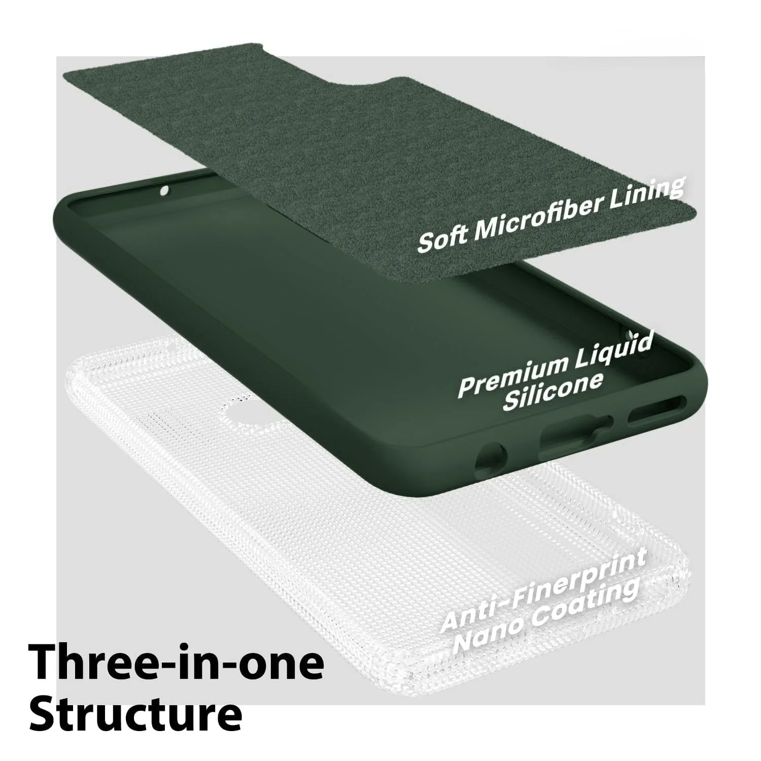 DL3 Mobilak Liquid Silicone Protective Case with Soft Microfiber Lining with Full Camera Protection for Xiaomi Mi 9 - Green