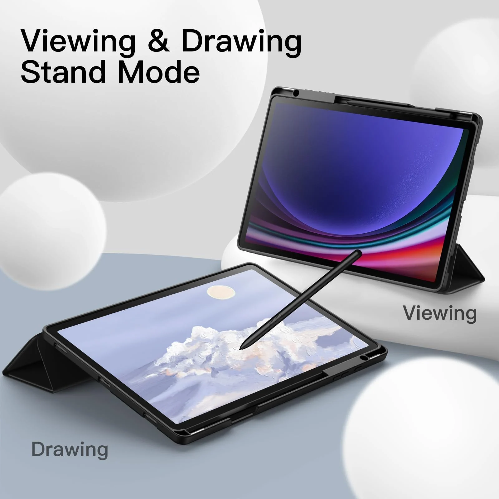 DL3 Mobilak Xiaomi Pad 6/Pad 6 Pro Case with Pen Holder 11.0 inch 2023, Soft TPU Back Trifold Stand Protective Smart Cover Flip for Xiaomi Pad 6/Pad 6 Pro, Auto Wake&Sleep - Black