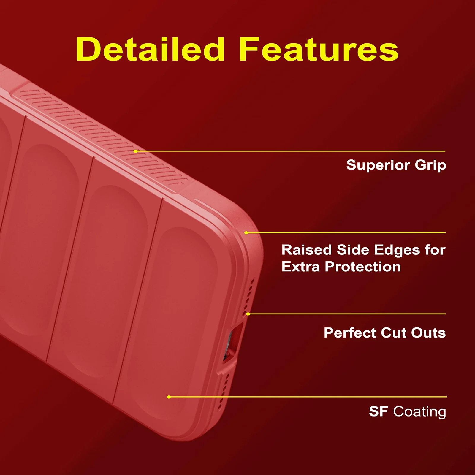 DL3 Mobilak Soft Silicone Protective Case for OPPO Reno 11F 5G with Camera Protection and Shockproof Design - Red