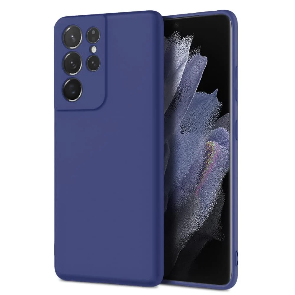 DL3 Mobilak Silicone Protective Case for Samsung Galaxy S21 Ultra 5G, Shock-absorbing protection, Scratch-resistant surface, Soft microfiber lining - Blue 2