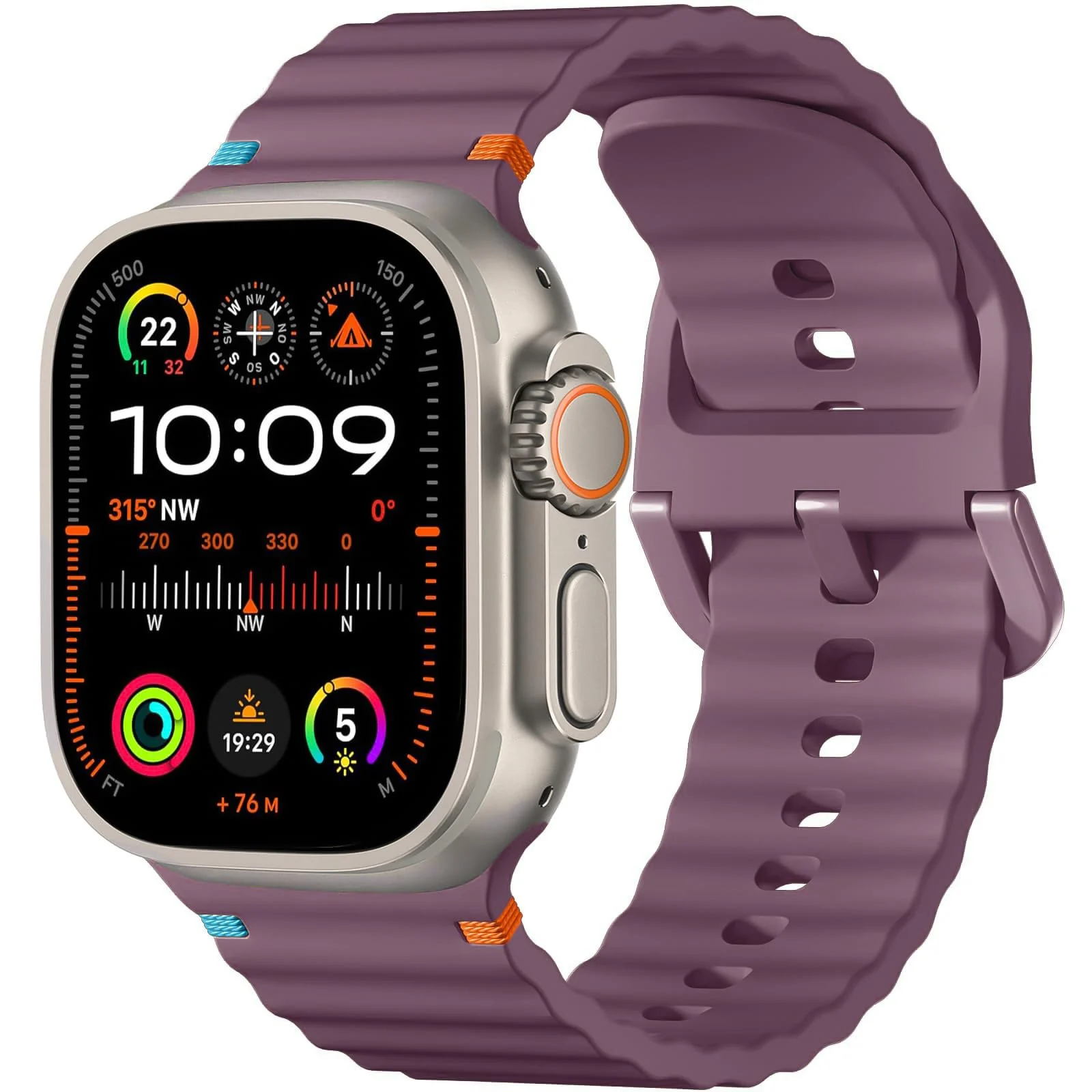 DL3 Mobilak Sport Strap for Apple Watch 49mm (Ultra 3/2/1) 46mm 45mm 44mm 42mm for Women Men, Soft Silicone Replacement Strap for iWatch Series 11/10/9/8/7/6/5/4/3/2/1/SE 3 2 1 - Smoke Violet