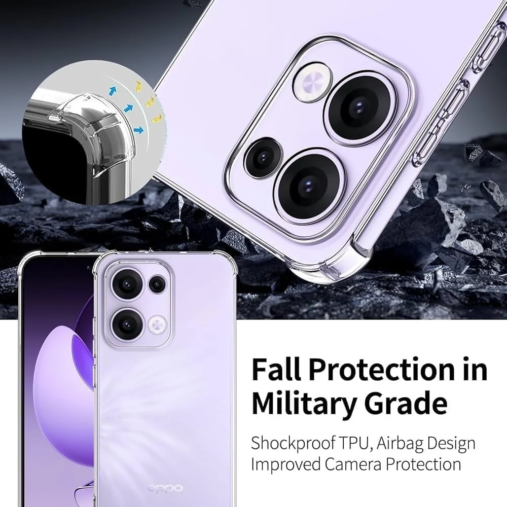 DL3 Mobilak Clear TPU Case for OPPO Reno 13 5G, Camera protection, Shock-absorbing protection, Scratch-resistant surface - Clear