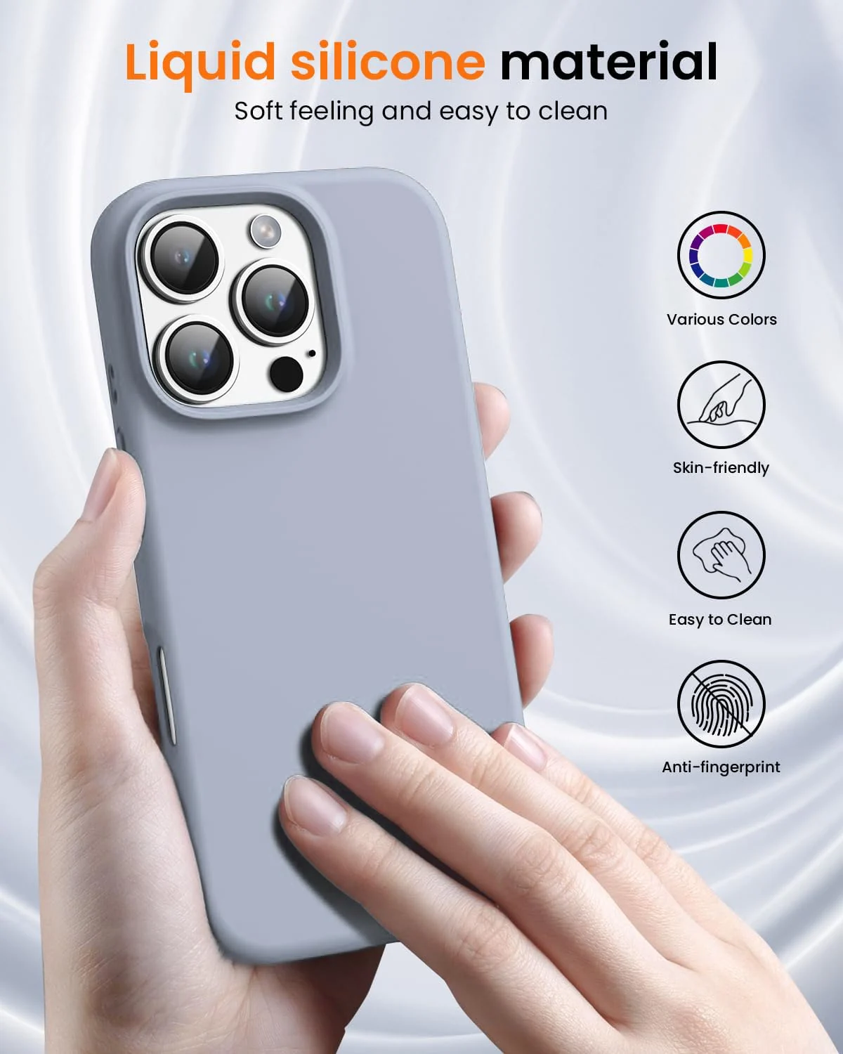 DL3 Mobilak Compatible with iPhone 16 Pro 6.3-inch Case, Premium Liquid Silicone Case, Full Body Protective Cover, Shockproof, Slim Phone Case, Anti-Scratch Soft Microfiber Lining - A. Baby Blue