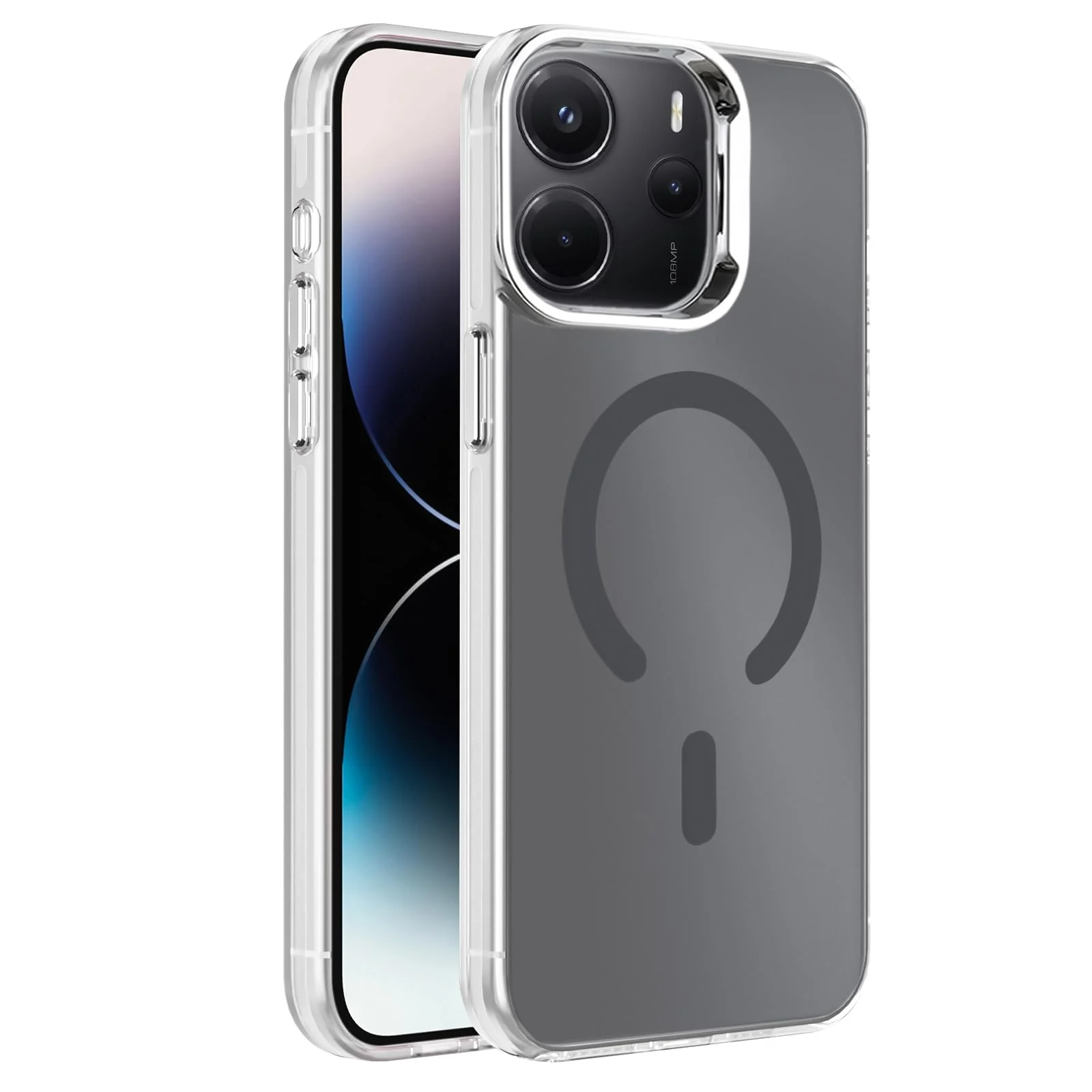 DL3 Mobilak Case for Xiaomi Redmi Note 14 4G (Not 5G) Crystal Clear [Not Compatible with MagSafe] Soft TPU Gel Case Flexible Silicone Anti-Scratch Transparent TPU Cover - Gray