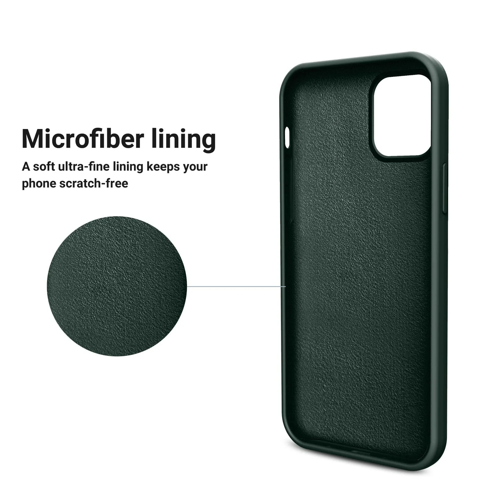 DL3 Mobilak Liquid Silicone Protective Case for iPhone 15 Pro Max with Camera Protection and Microfiber Lining - Oil Green