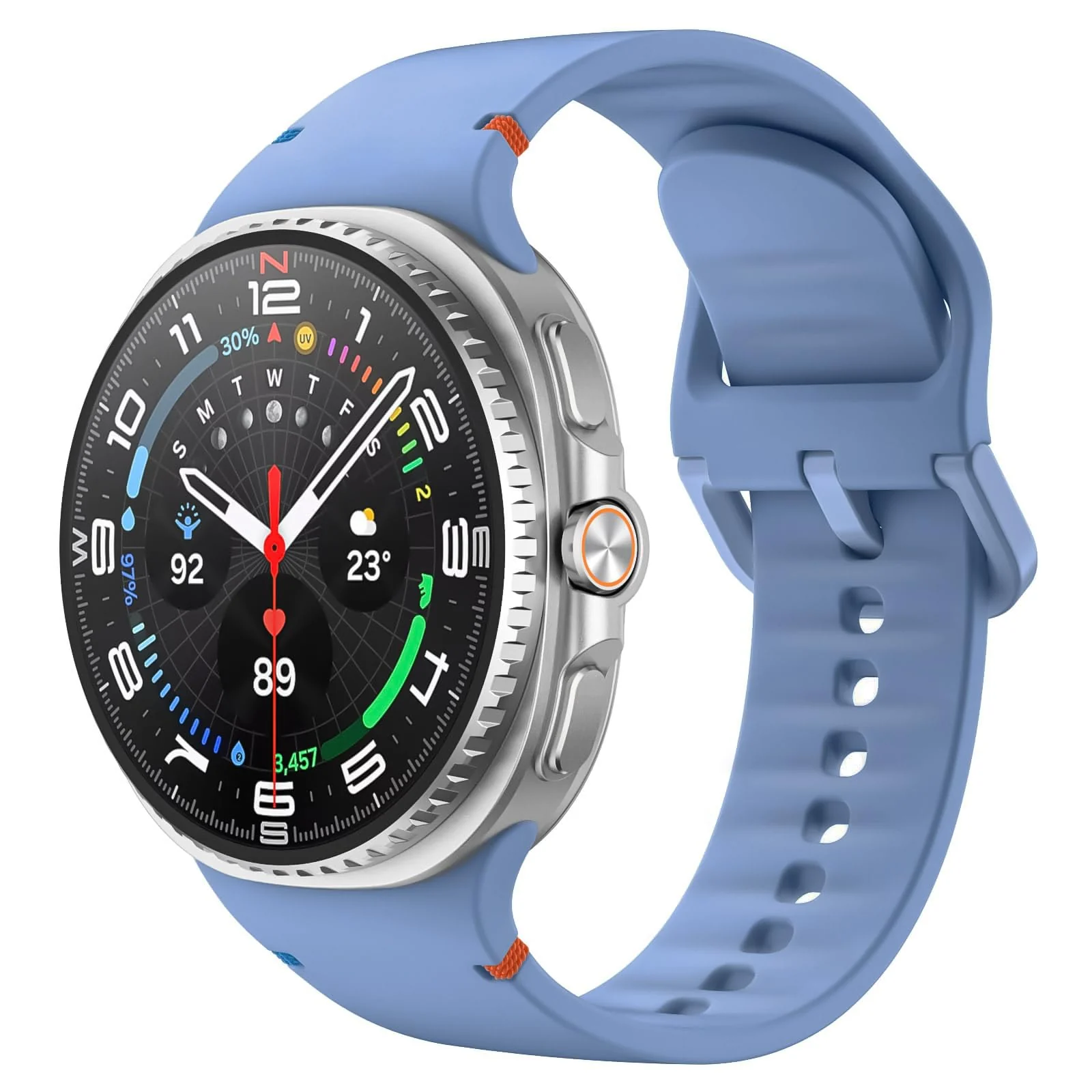 DL3 Mobilak Silicone Bands Compatible with Samsung Galaxy Watch 8 Band 40mm 44mm, Galaxy Watch 8 Classic Band 46mm, Waterproof Soft Wristband Sport Strap for Galaxy Watch 8 Bands 2025 Women Men - Blue