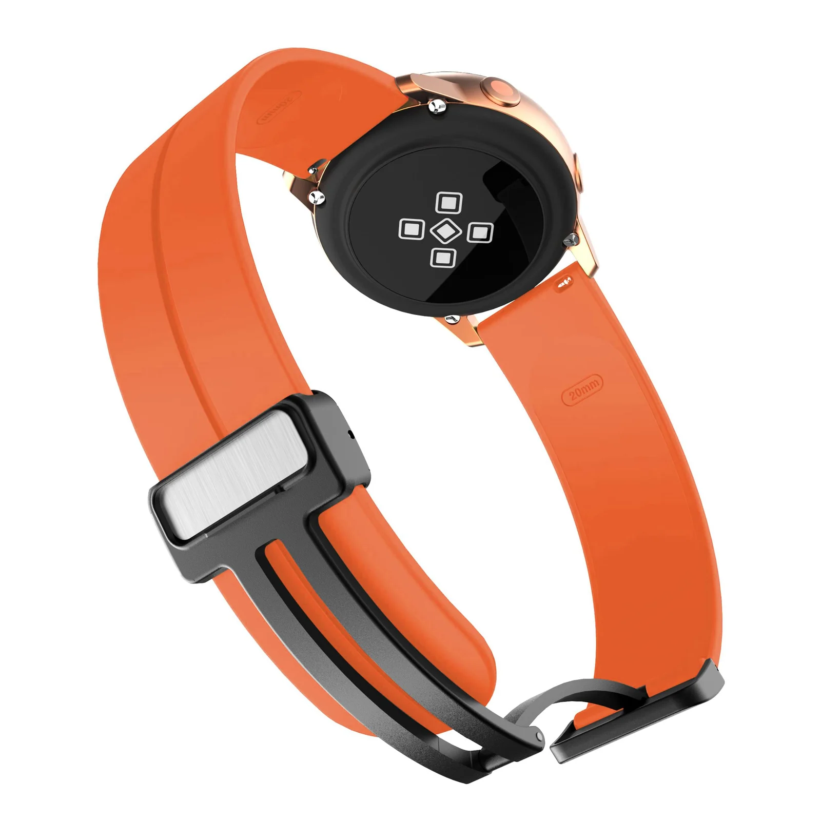 DL3 Mobilak 22MM Silicone Band Magnetic Clasp Strap For Xiaomi Redmi Watch 5 Active/5 Lite/Samsung Galaxy Watch 46mm/Watch 3 45mm/Gear S3/Huawei watch (GT6 GT5 GT4 GT3 GT2 GT 46MM)/GT6 - Orange