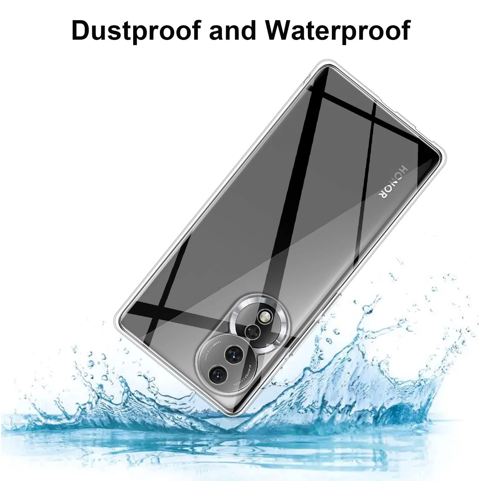 DL3 Mobilak Case Compatible with Honor 80 Case Crystal Soft TPU Gel Case Flexible Silicone Anti-Scratch Camera Protection TPU Cover - Clear