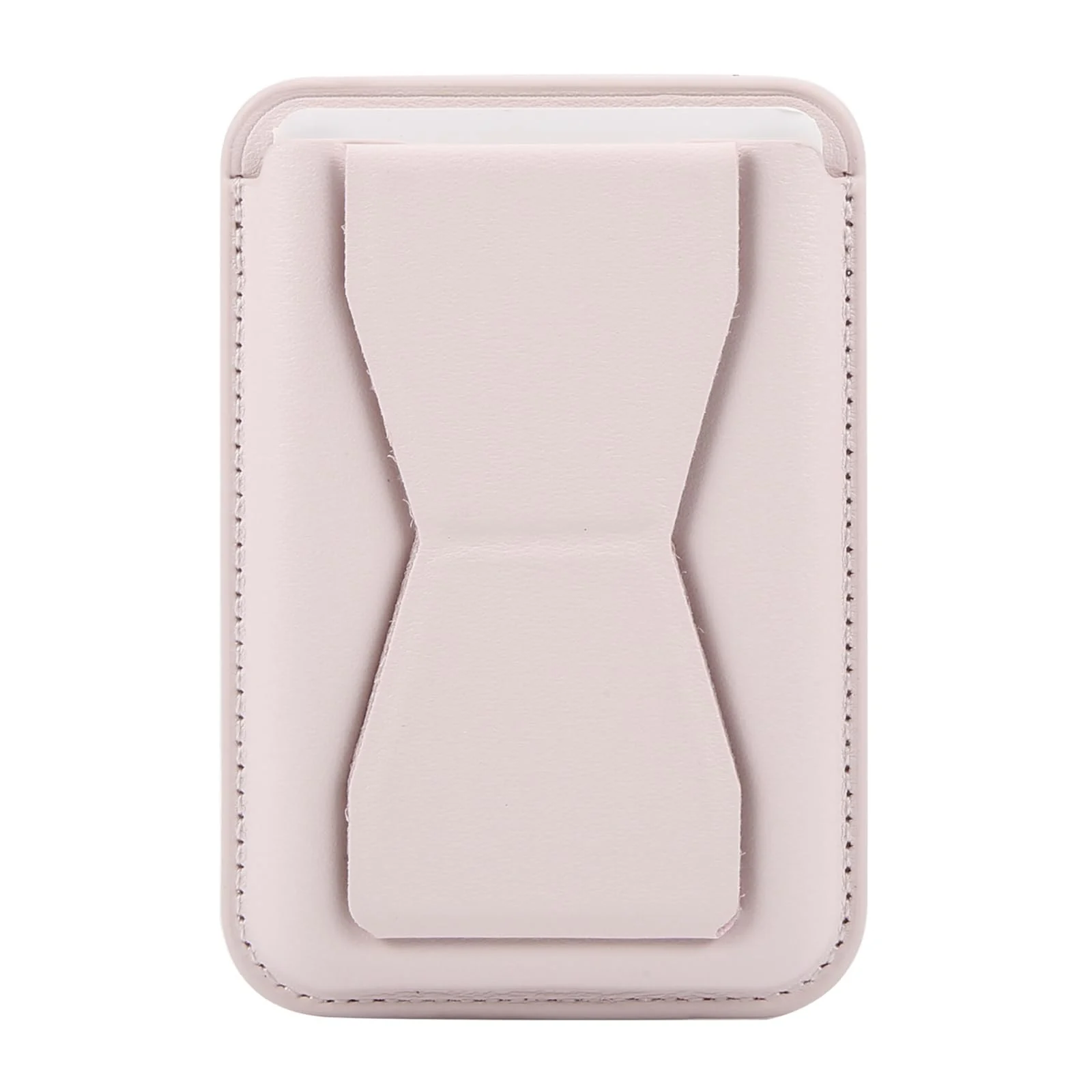 DL3 Mobilak Phone Card Holder for MagSafe Wallet, Vegan Leather Magnetic Mobile Phone Stand, Magnetic Wallet Stand, for iPhone 16 15 14 13 12 Pro Max Plus - Pink Sand