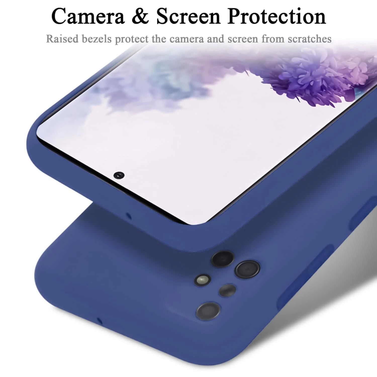 DL3 Mobilak Soft Silicone Protective Case for Samsung Galaxy A71 with Microfiber Lining and Shockproof Design - Blue 1