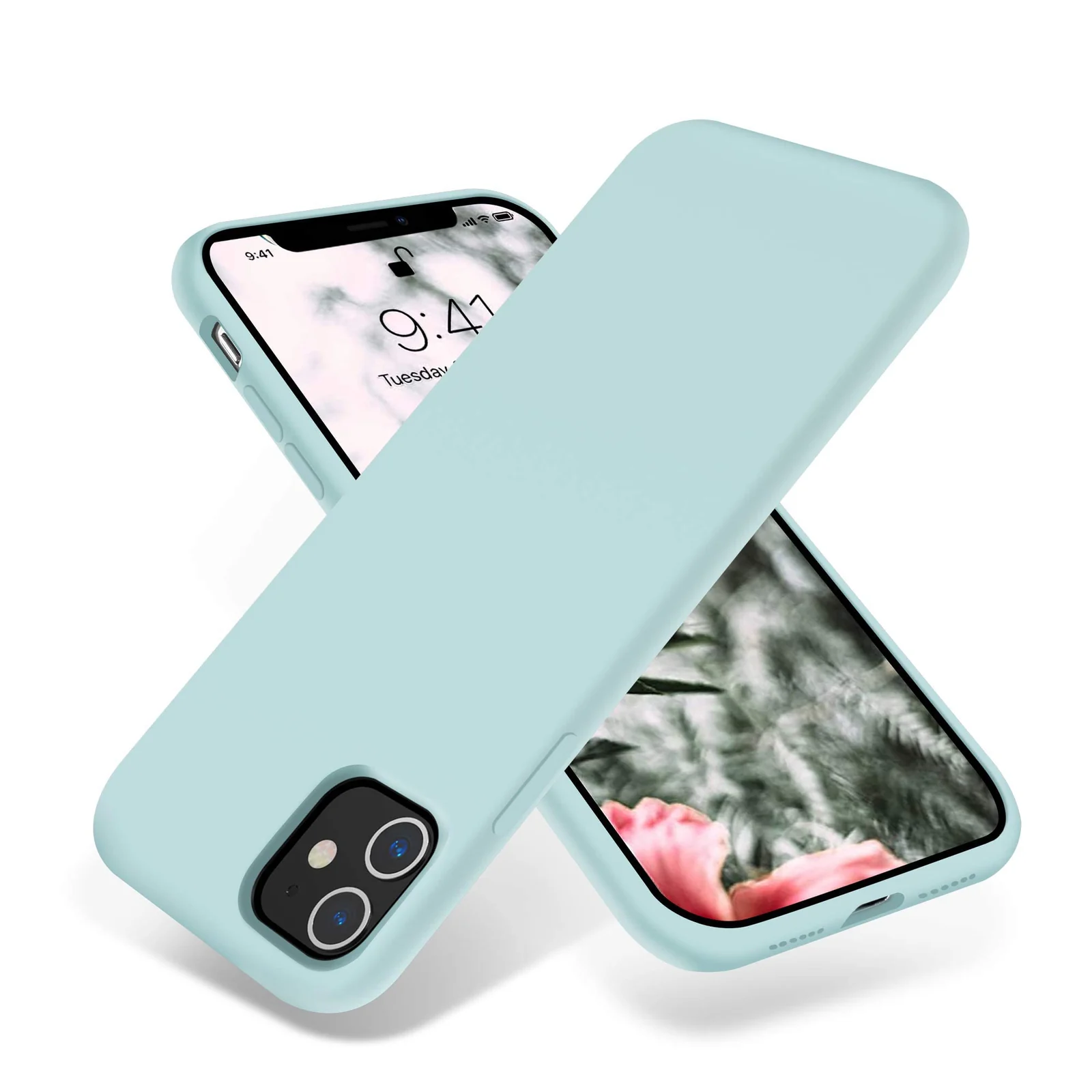 DL3 Mobilak Liquid Silicone Case for iPhone 11 (6.1 Inch), Shock-absorbing protection, Scratch-resistant surface, Soft microfiber lining - Mint Green