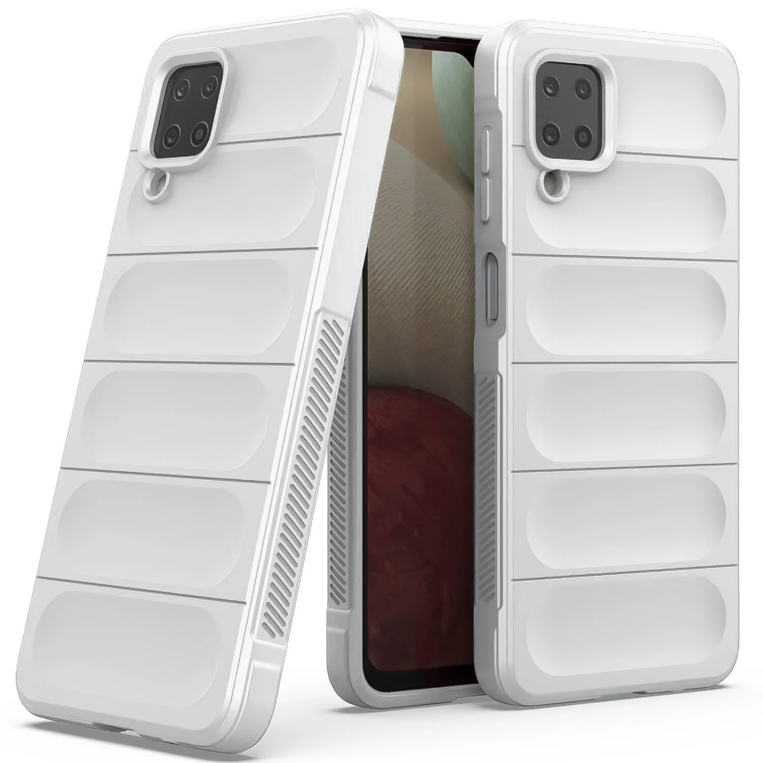 DL3 Mobilak Flexible Silicone and TPU Protective Case with Camera Protection for Samsung Galaxy A12 / M12 - White
