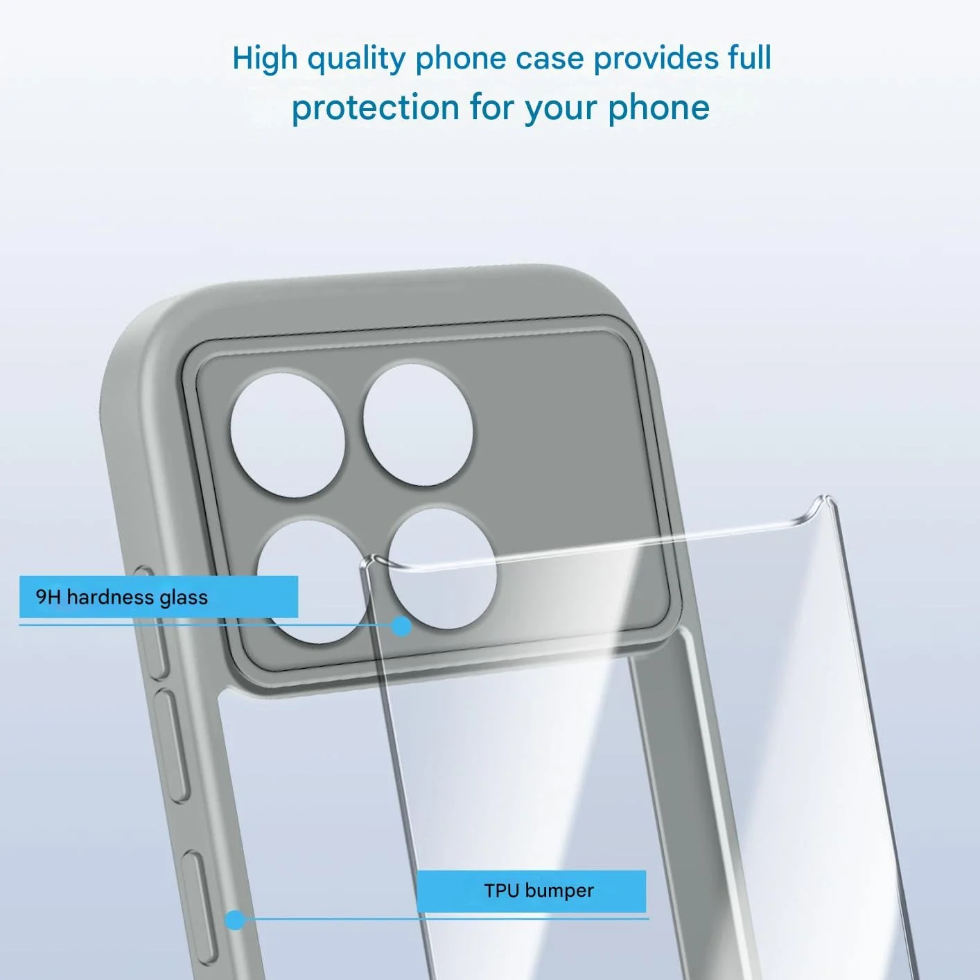 DL3 Mobilak Clear TPU Case for Xiaomi Poco F6 Pro 5G, Camera protection, Shock-absorbing protection, Scratch-resistant surface - Gray