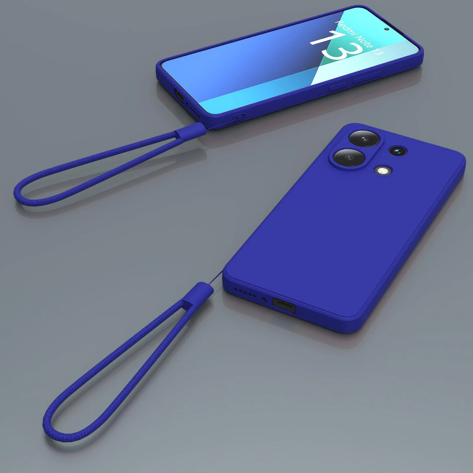 DL3 Mobilak Liquid Silicone Protective Case for Xiaomi Redmi Note 13 4G with Microfiber Lining and Shockproof Design - Pepsi