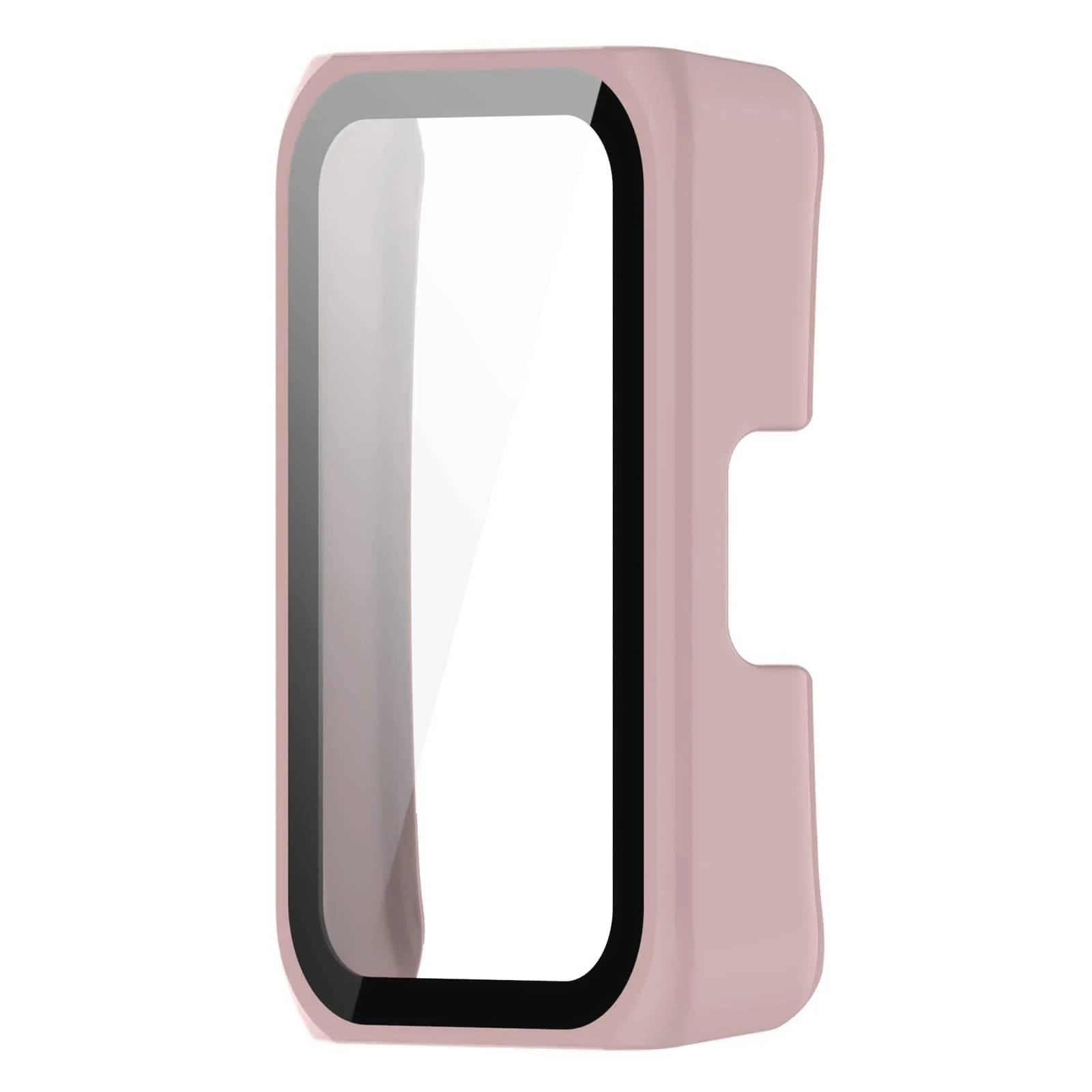 DL3 MOBILAK Full-Coverage Watch Case with Tempered Glass for Huawei Band 6 / Honor Band 6 / Band 7, Pink