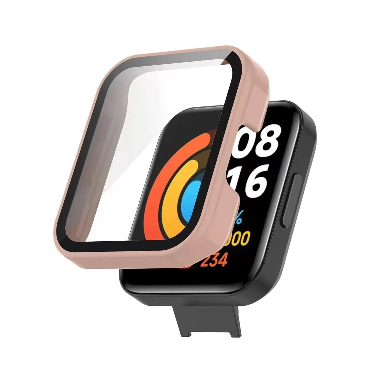 DL3 Mobilak Protective Case Compatible with Xiaomi Mi Redmi Watch 2 Lite, 9H Hardness PC Case Bumper Full Slim Protective Cover with Tempered Glass For Redmi Watch2 Lite