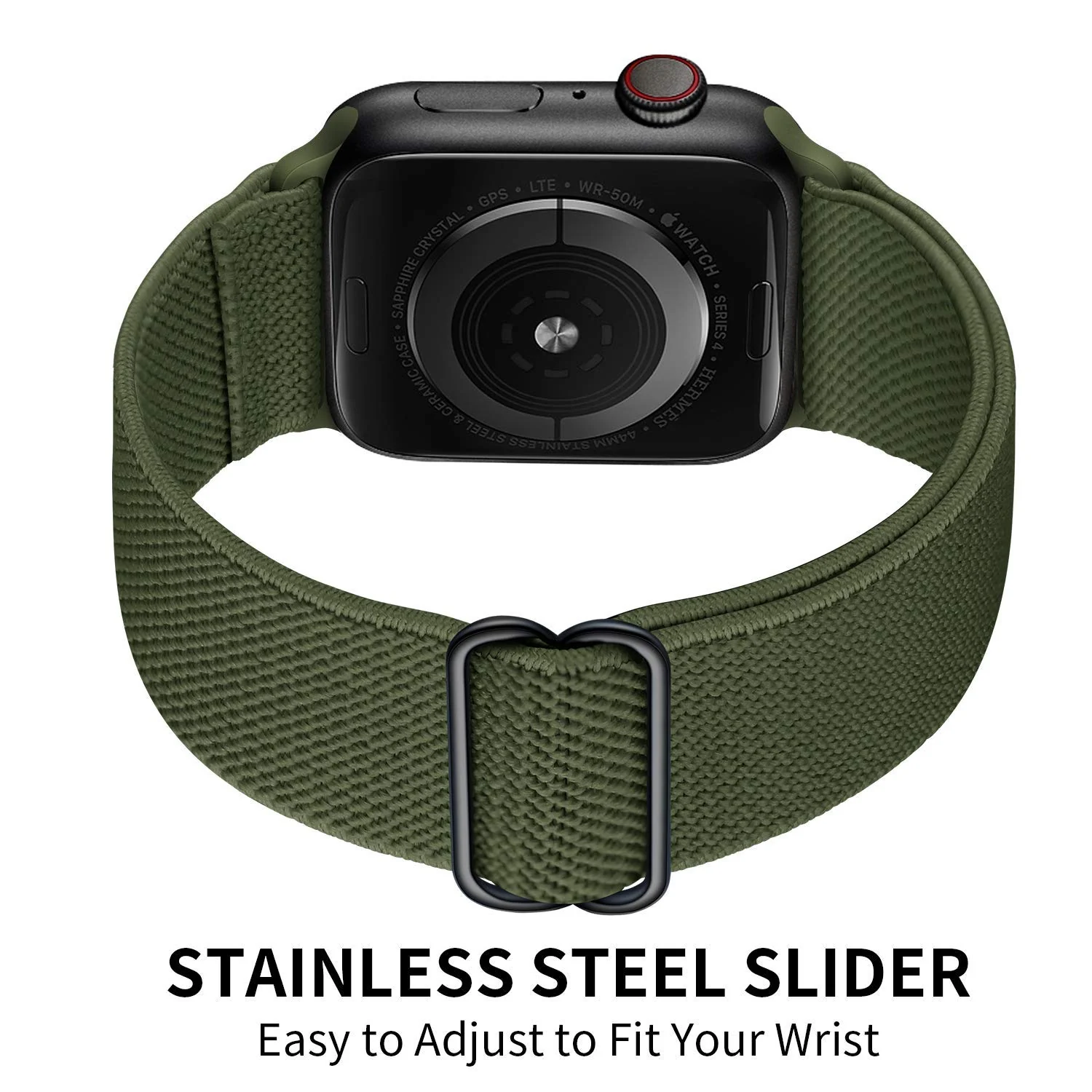 DL3 Mobilak Nylon Solo Loop Stretchy Straps For Apple Watch Band 49mm 45mm 44mm 42mm 41mm 40mm 38mm, Elastic Wristbands for Series 8 Ultra 7 6 5 4 3 2 1 Se (Green, 42MM/44MM/45MM/49MM), unisex-adult - Black