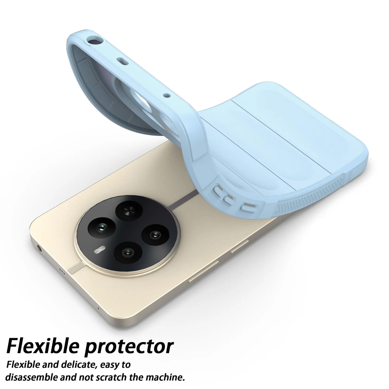 DL3 Mobilak Soft Silicone Protective Case for realme 12 Pro / realme 12 Pro Plus with Camera Protection and Shockproof Design - Baby Blue