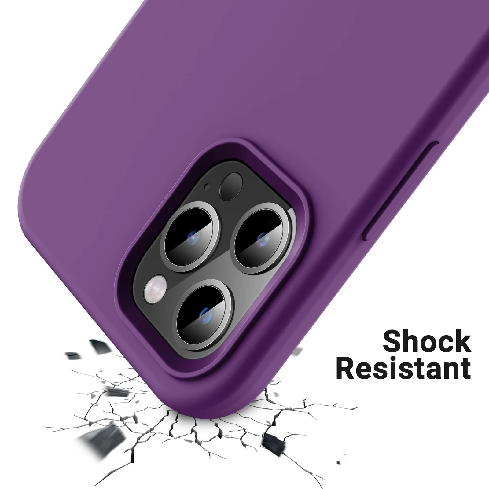 DL3 Mobilak Liquid Silicone Case for iPhone 11 Pro Max (6.5 Inch), Shock-absorbing protection, Scratch-resistant surface, Soft microfiber lining - A.Violet
