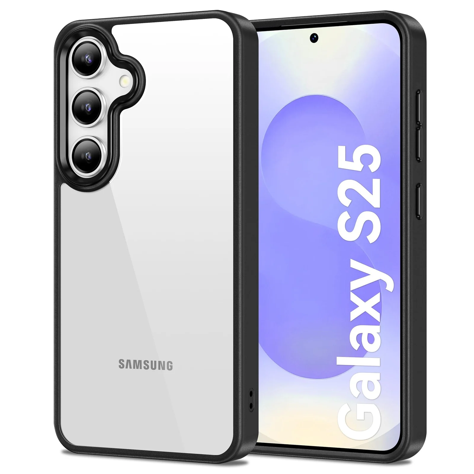 DL3 Mobilak Compatible with Samsung Galaxy S25 6.2-Inch Case, Military-Grade Shockproof Anti-Yellowing, Supports Wireless Charging, Slim Protective Phone Case Full Bumper Cover For Galaxy S25 - Black