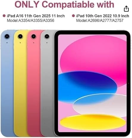 DL3 Mobilak iPad (A16) Case/iPad 10th Generation [11-Inch 2025/10.9 Inch 2022] with Pencil Holder, [Support Touch ID] Flexible TPU Back Shell Smart Trifold Stand Protective Auto Wake/Sleep - Pink Sand