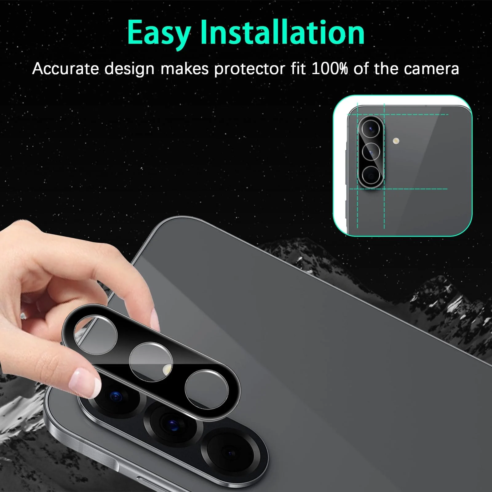 DL3 Mobilak Camera Lens Protector for Samsung Galaxy A56 / A36 / A26 Accessories, 9H Tempered Glass Metal Individual Ring Camera Cover Screen Protector, Case Friendly, Anti Scratch - Black
