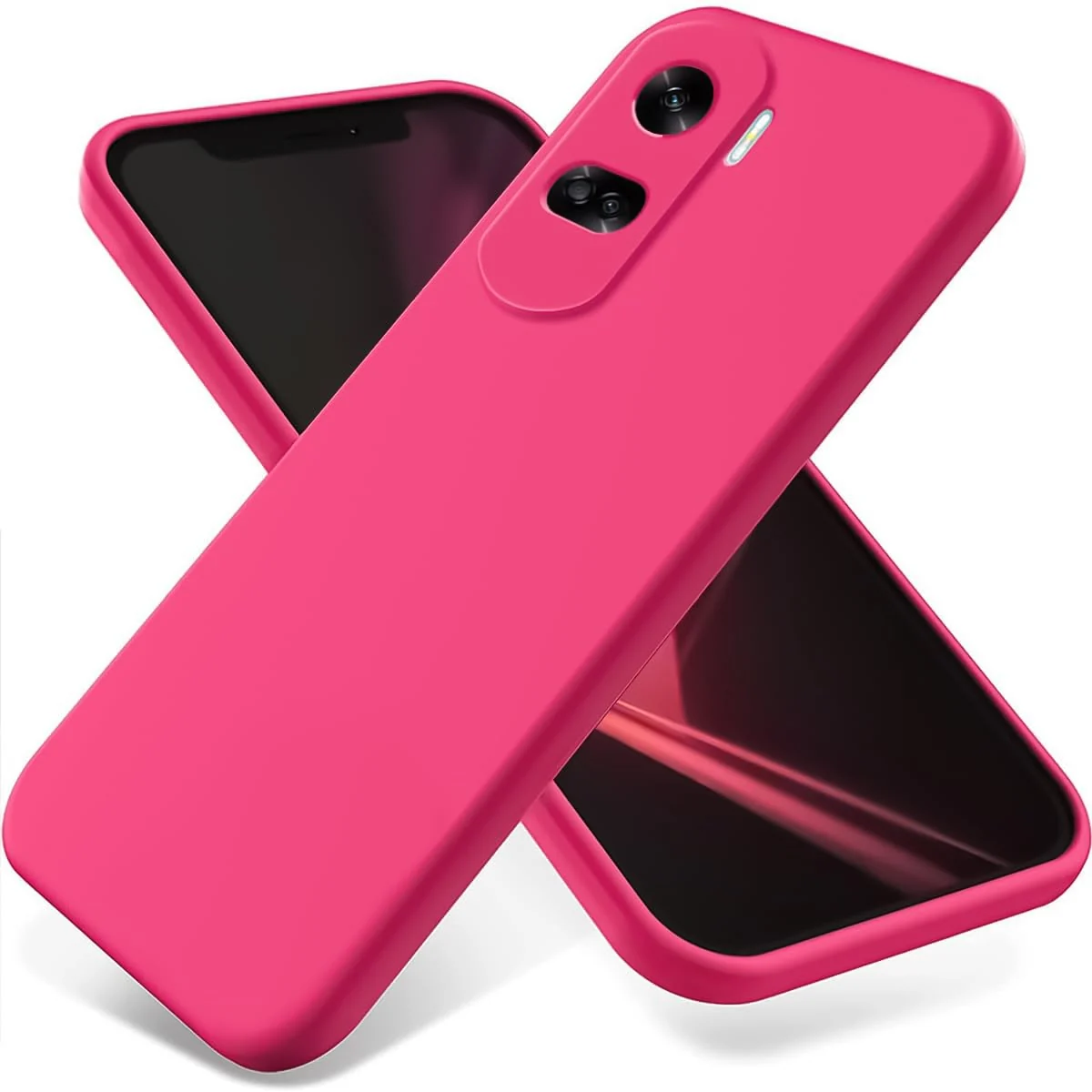 DL3 Mobilak Honor 90 Lite Case, Soft Flexible Silicone Gel Rubber Bumper Cover, Full Body Shockproof Protective Phone Case - Hot Pink