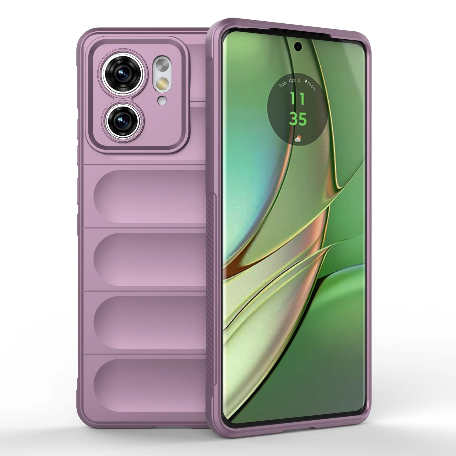 DL3 Mobilak Soft Silicone Protective Case for Motorola Edge 40 5G with Camera Protection and Shockproof Design - Purple