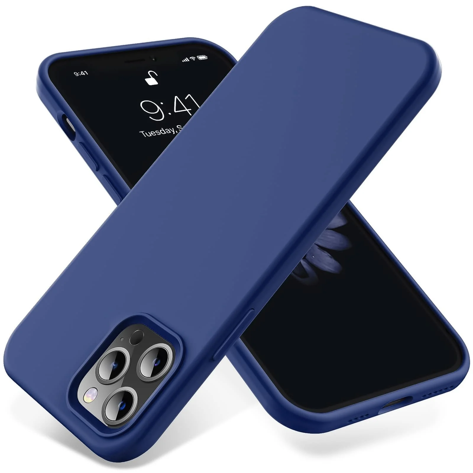 DL3 Mobilak Liquid Silicone Protective Case with Soft Microfiber Lining for iPhone 14 Pro Max (6.7 Inch) - Blue