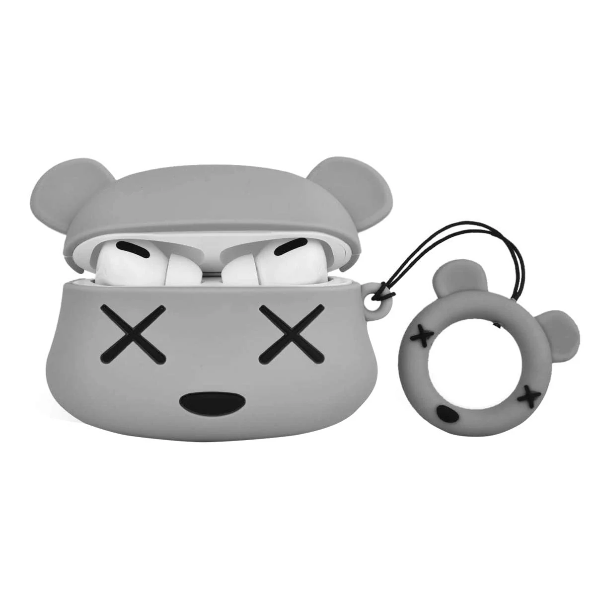 DL3 Mobilak Compatible with AirPods Pro 2/1 Gen Case Soft Silicone Shockproof Cover for Apple iPod Pro 2nd/1st Generation, New 3D Cute Cartoon Creative Fun Case with Keychain Design - Mouse Grey