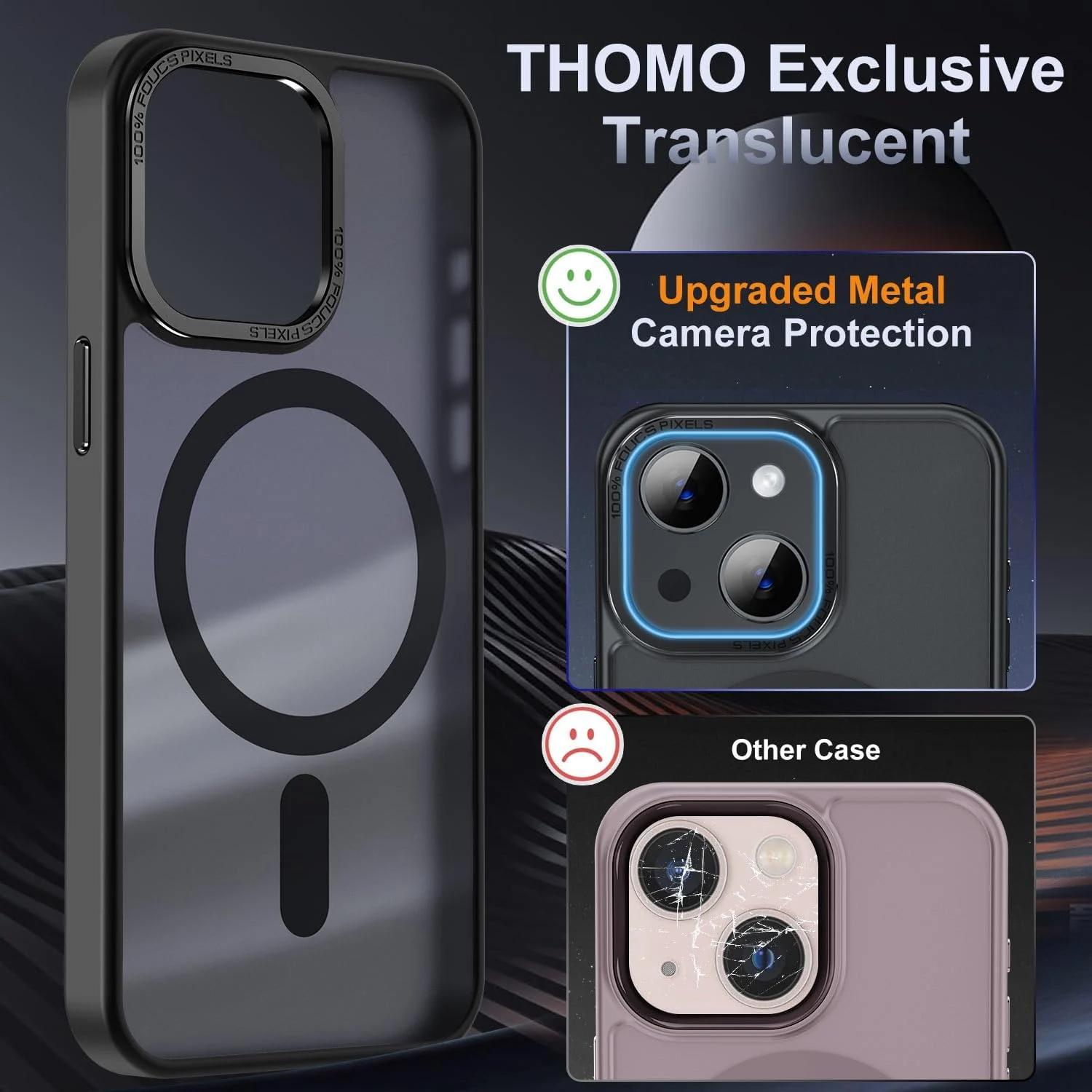 DL3 Mobilak Case for iPhone 15+ Plus / iPhone 14 Plus 6.7-Inch Case Magnetic Translucent Matte Phone Cases [Compatible with MagSafe] Thin Slim Fit Shockproof Bumper Hard Protective Cover for iPhone 15 Plus, iPhone 14 Plus - Black