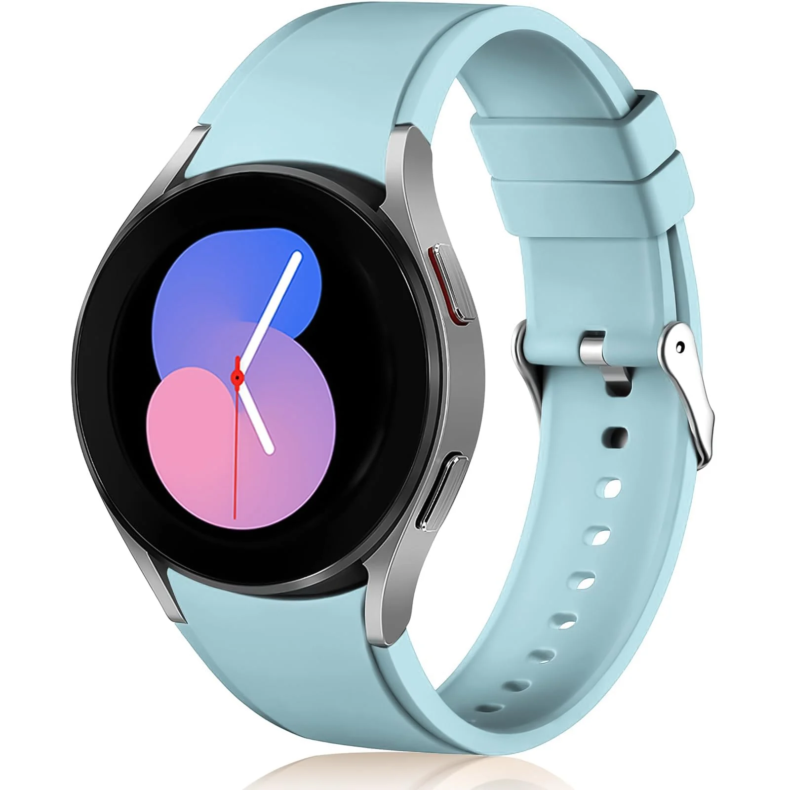DL3 Mobilak No Gap Bands Compatible with Samsung Galaxy Watch 7 5 4 6 Band 44mm 40mm/Watch 5 Pro 45mm/Galaxy Watch 4 Classic 46mm 42mm Strap,20mm Quick Release Sport Replacement Bands for Women Men - Baby Blue
